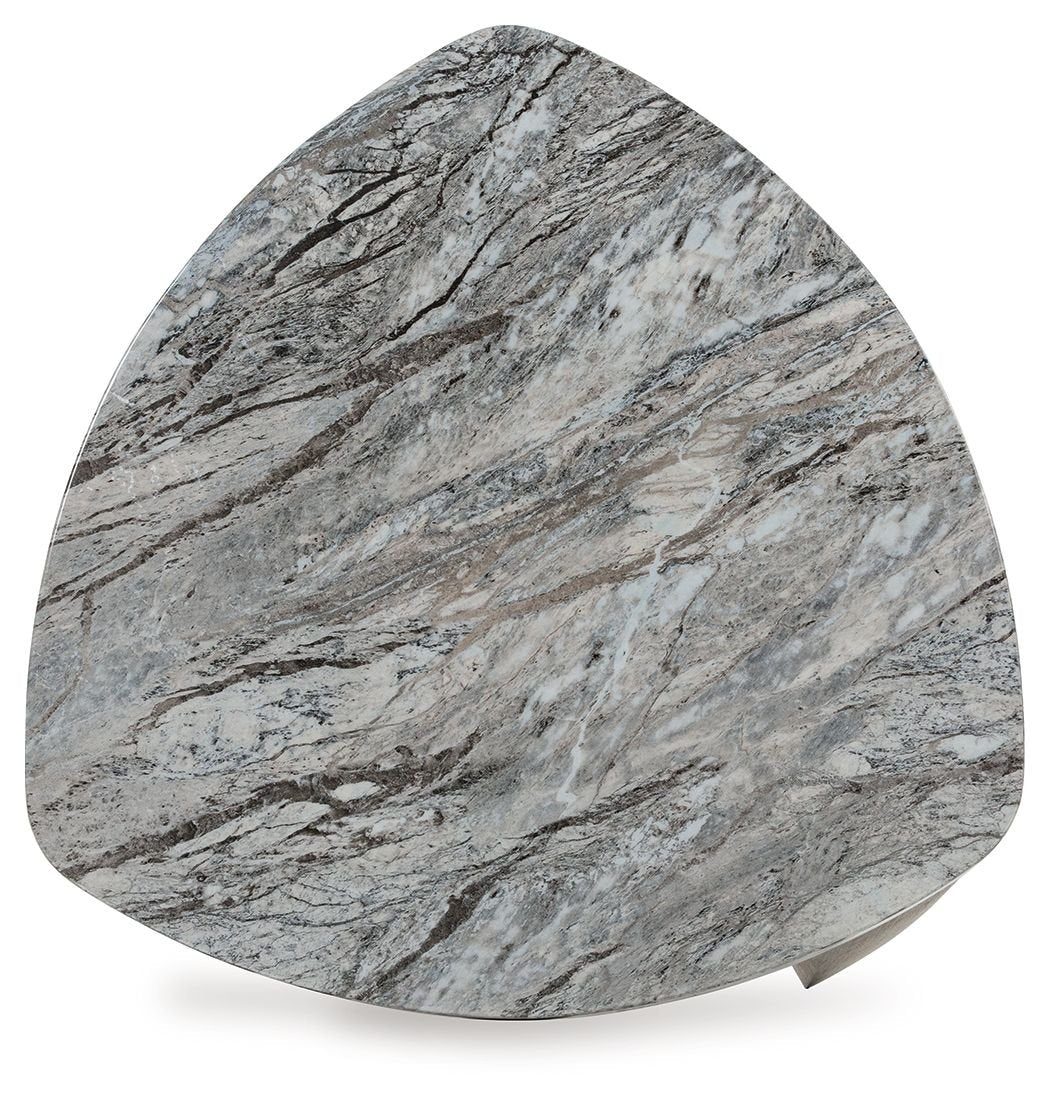 Surmour - Gray / Brown - Triangle End Table - Hornell Furniture Outlet