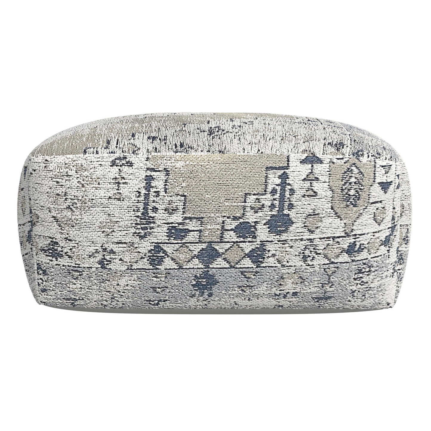 Kira - Jacquard Woven Pouf - Green - Hornell Furniture Outlet