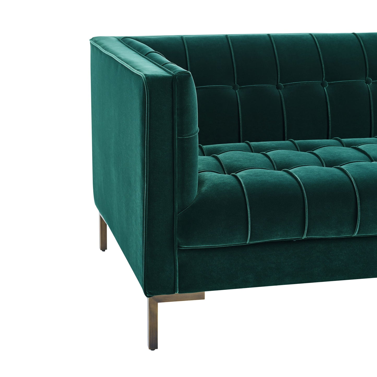 Isaac - Channel Stitch Velvet Sofa - Hornell Furniture Outlet
