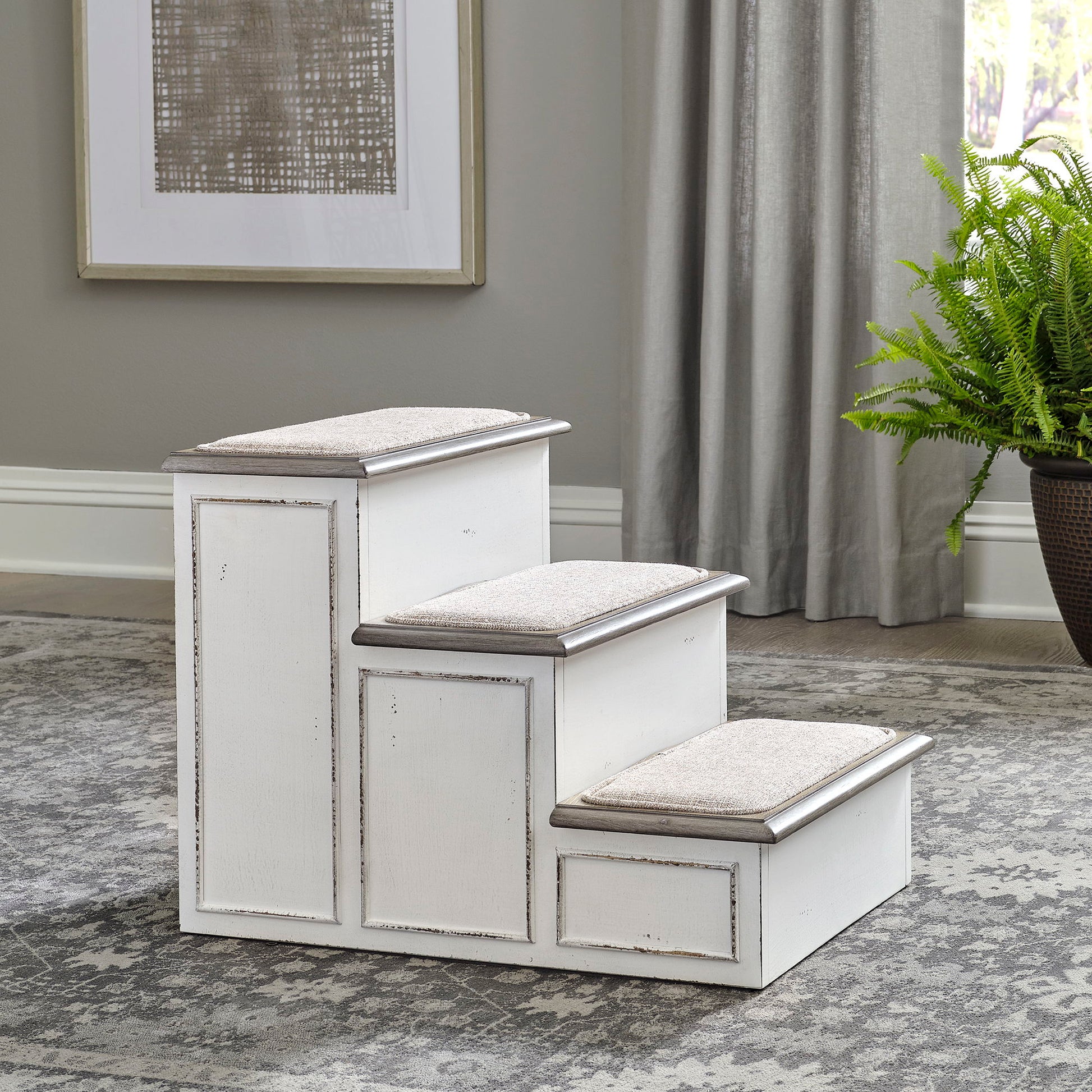 Magnolia Manor - Pet Steps - White - Hornell Furniture Outlet