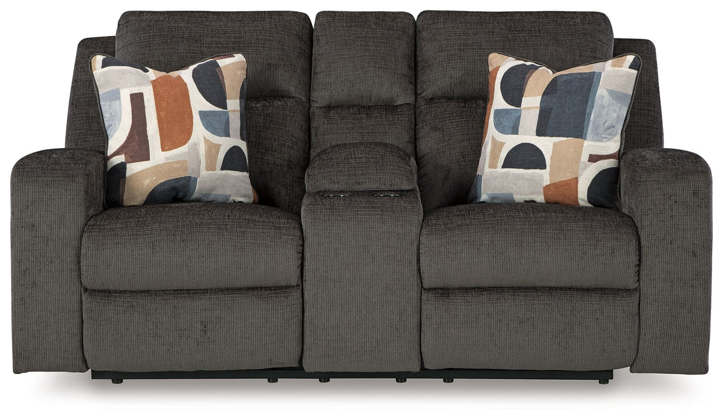 Kanlow - Dbl Reclining Loveseat With Console - Hornell Furniture Outlet