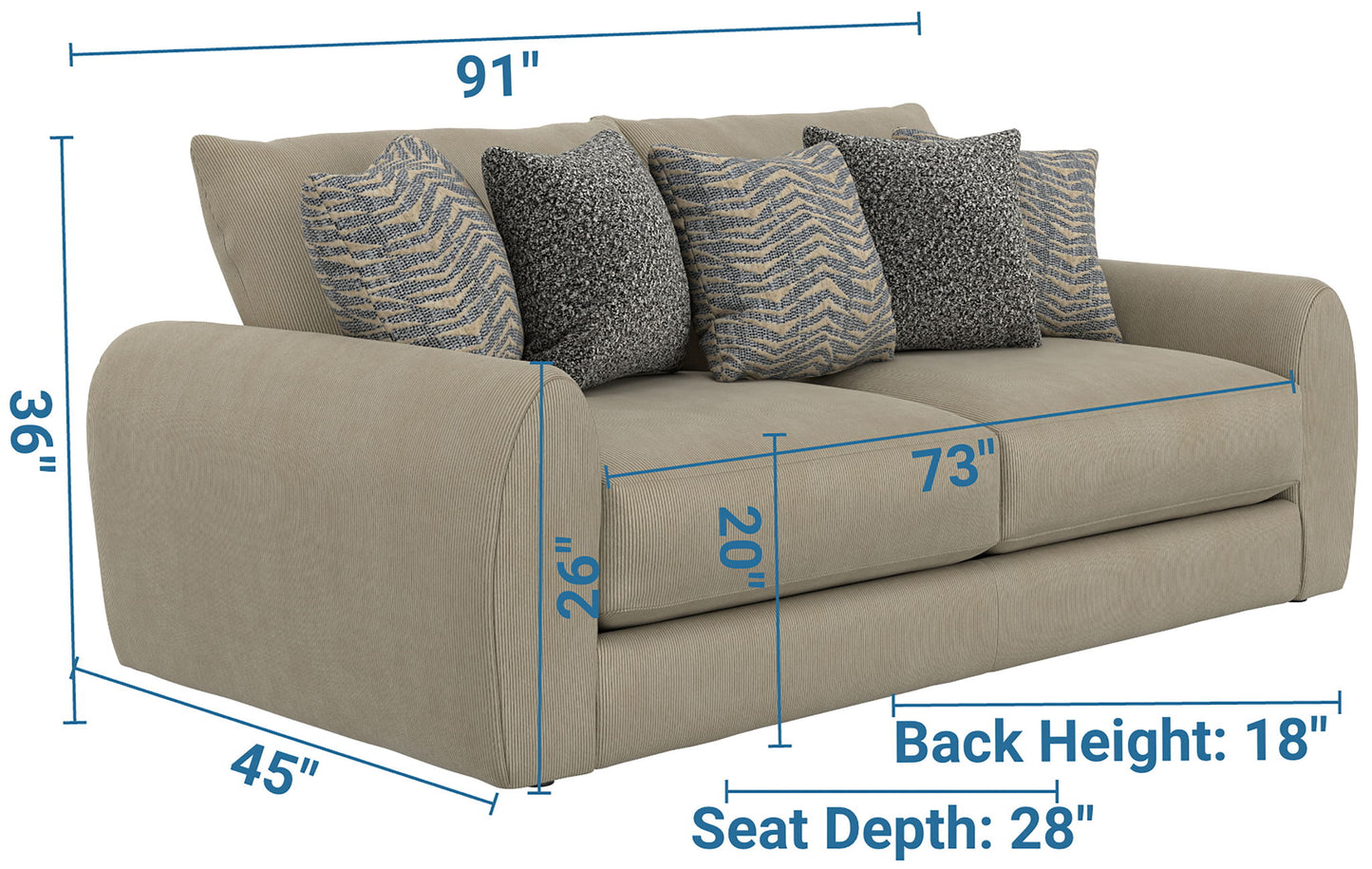 Ezra - Sofa - Twine - Hornell Furniture Outlet
