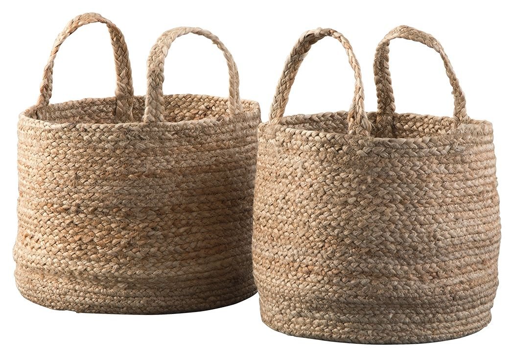 Brayton - Natural - Basket Set (Set of 2) - Hornell Furniture Outlet