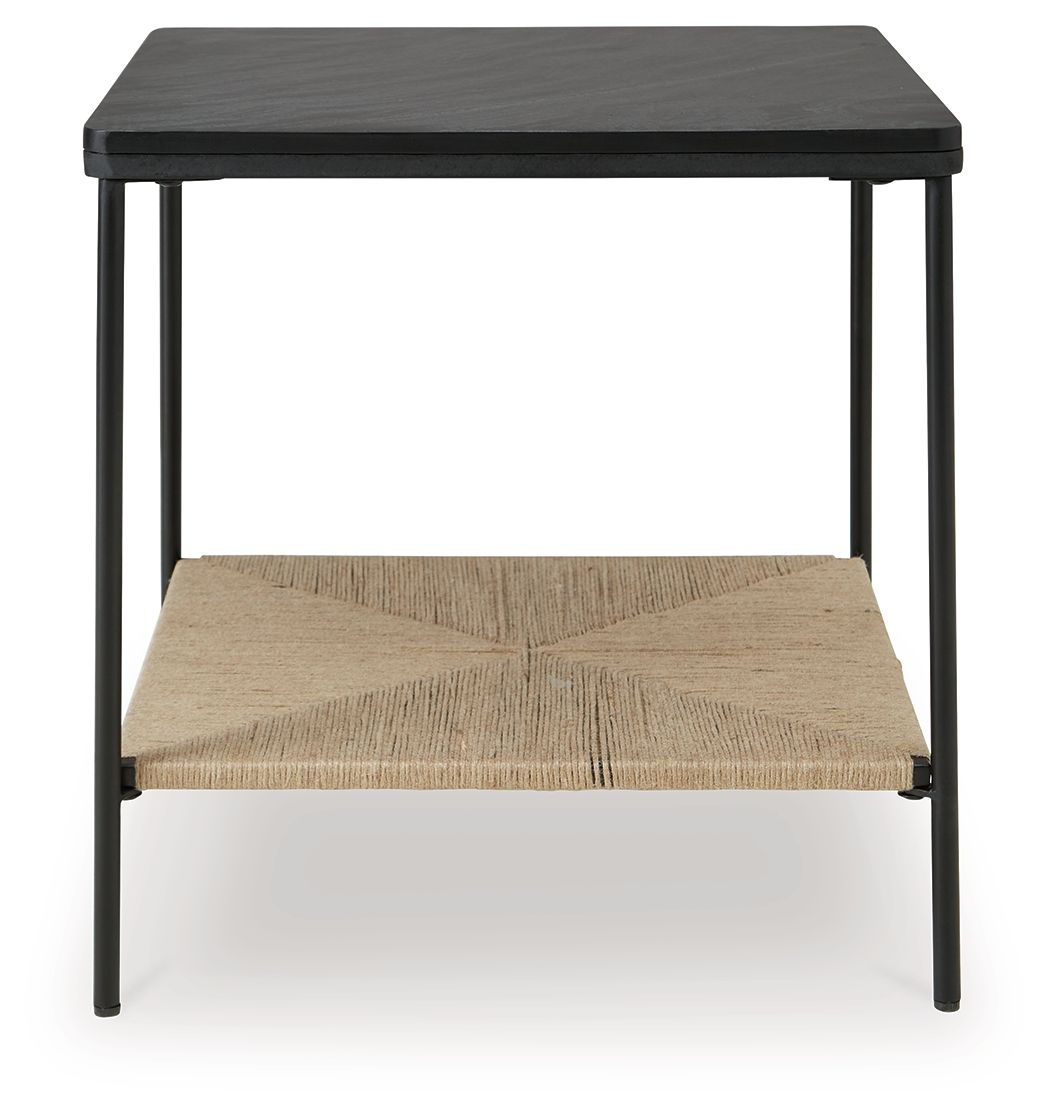 Minrich - Black / Natural - Accent Table - Hornell Furniture Outlet