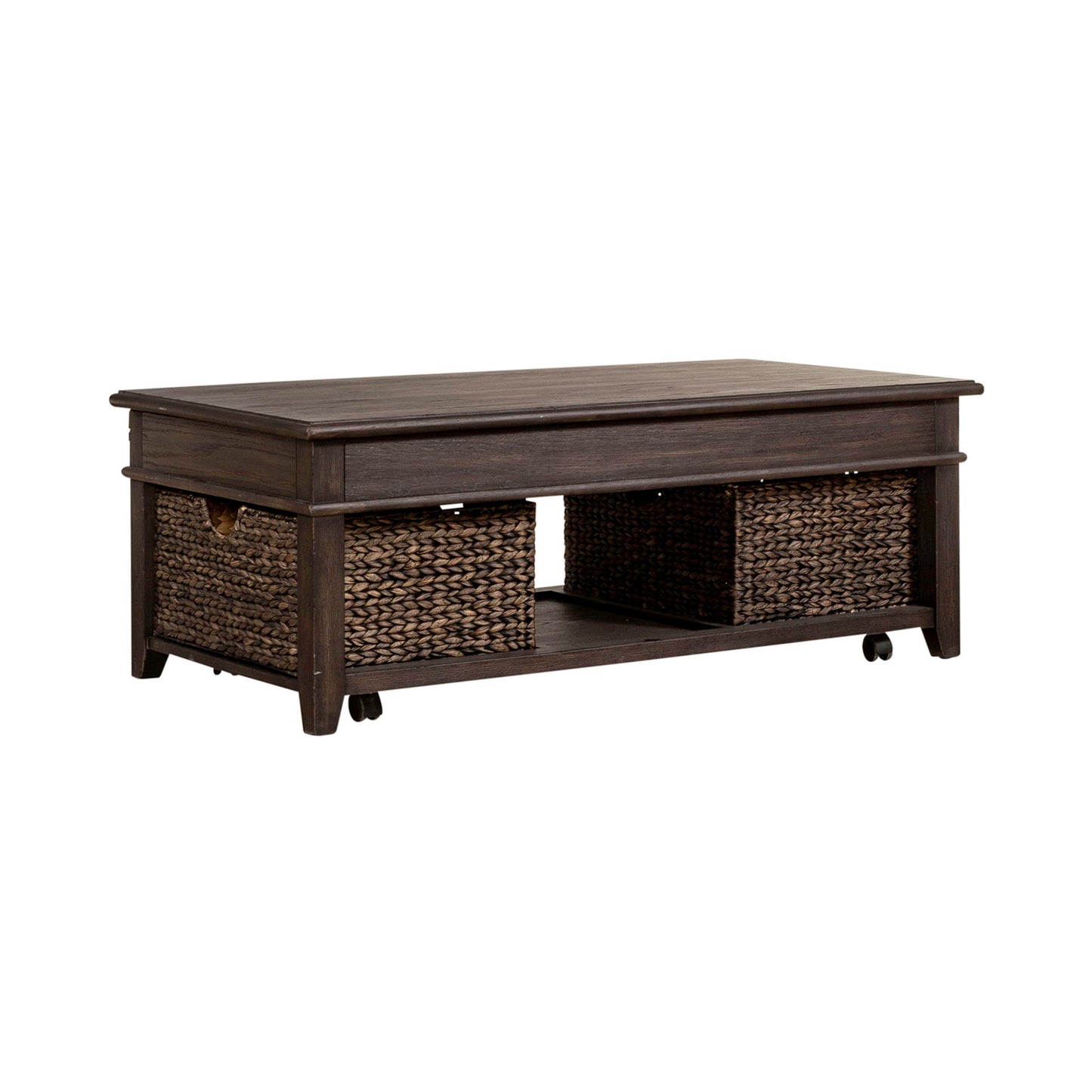 Mill Creek - 3 Piece Living Room Set (Lift Top Cocktail & 2 Drawer End Tables) - Dark Brown - Hornell Furniture Outlet