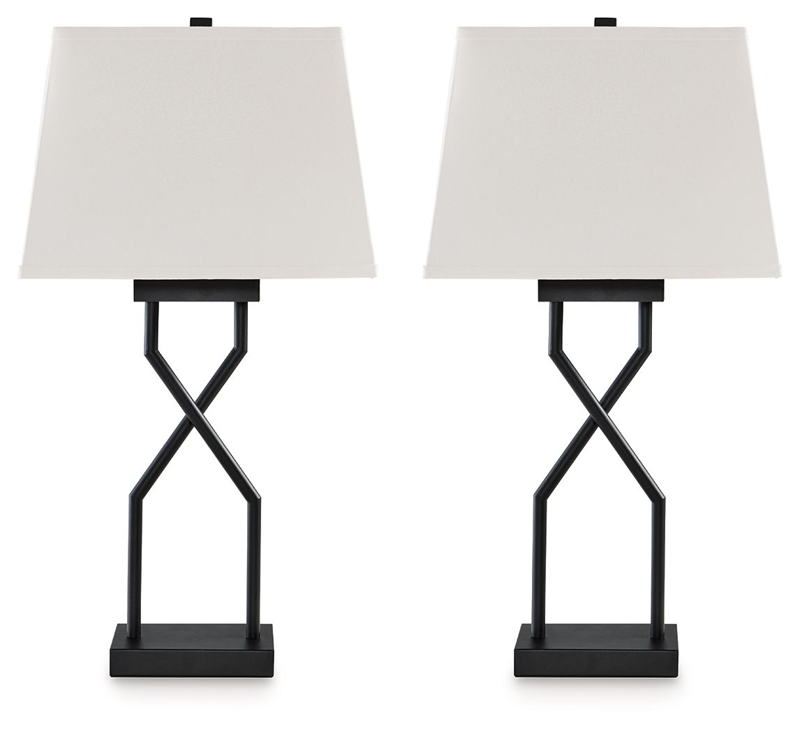 Brookthrone - Black - Metal Table Lamp (Set of 2) - Hornell Furniture Outlet