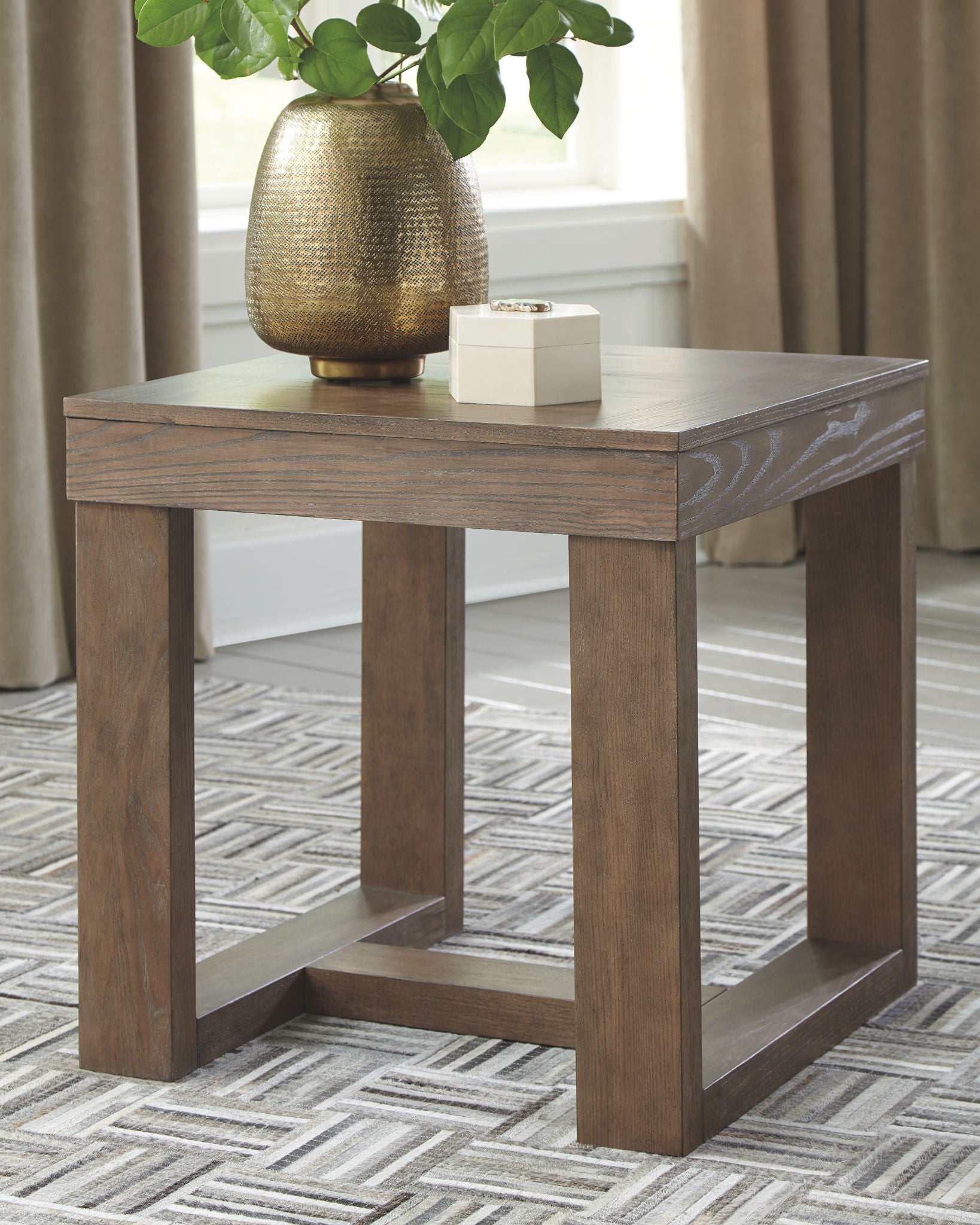 Cariton - Gray - Square End Table - Hornell Furniture Outlet