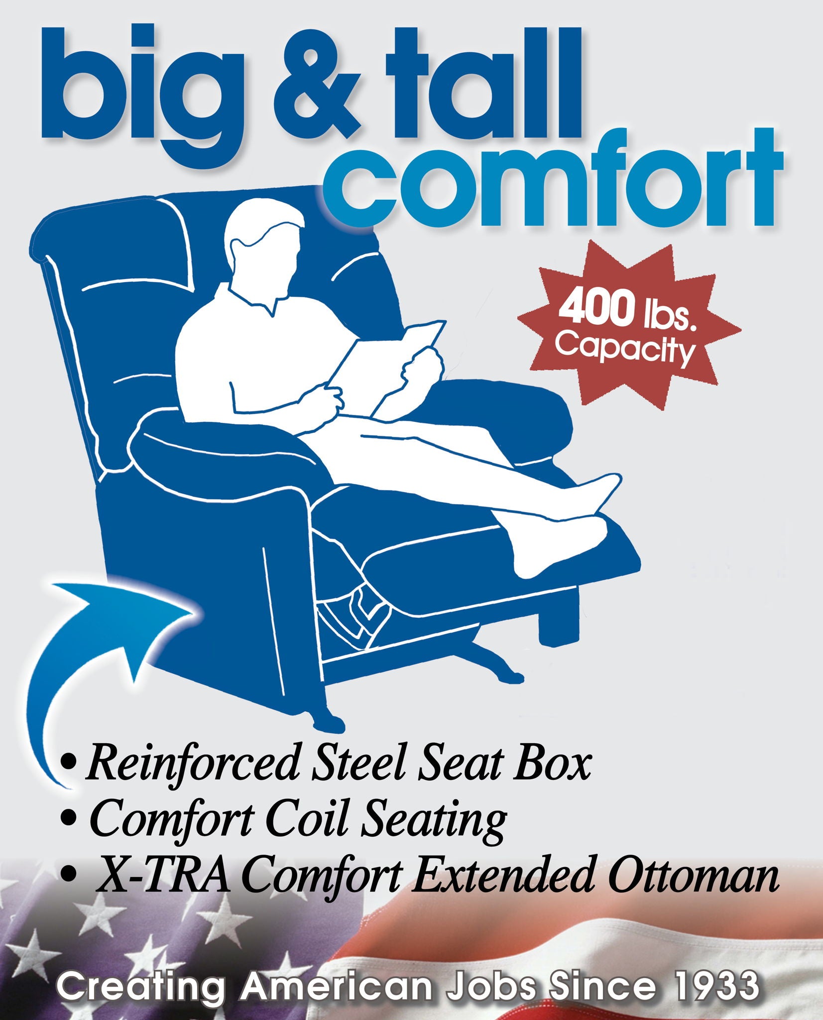 Paxon - Deep Seat Power Lay Flat Recliner With Power Adjustable Headrest - Smoke - Hornell Furniture Outlet