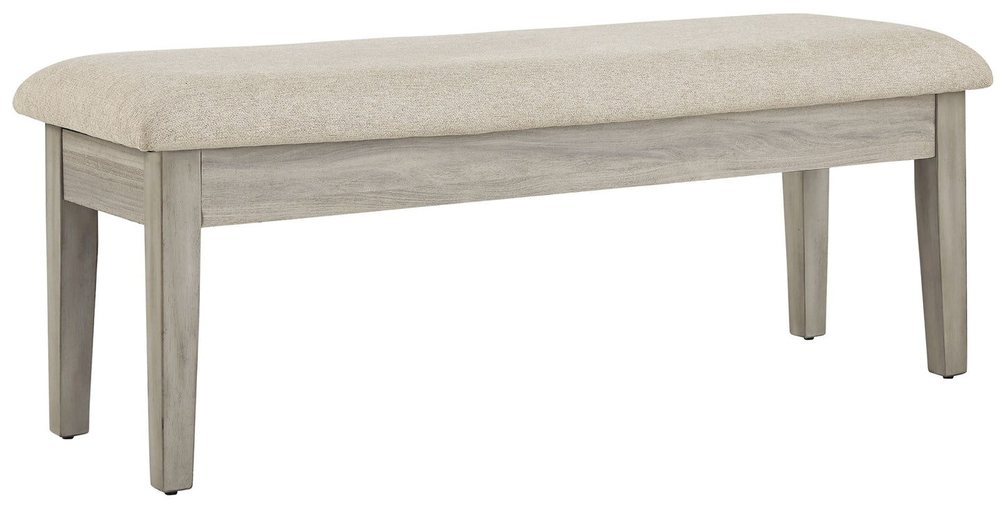 Parellen - Beige / Gray - Upholstered Storage Bench - Hornell Furniture Outlet