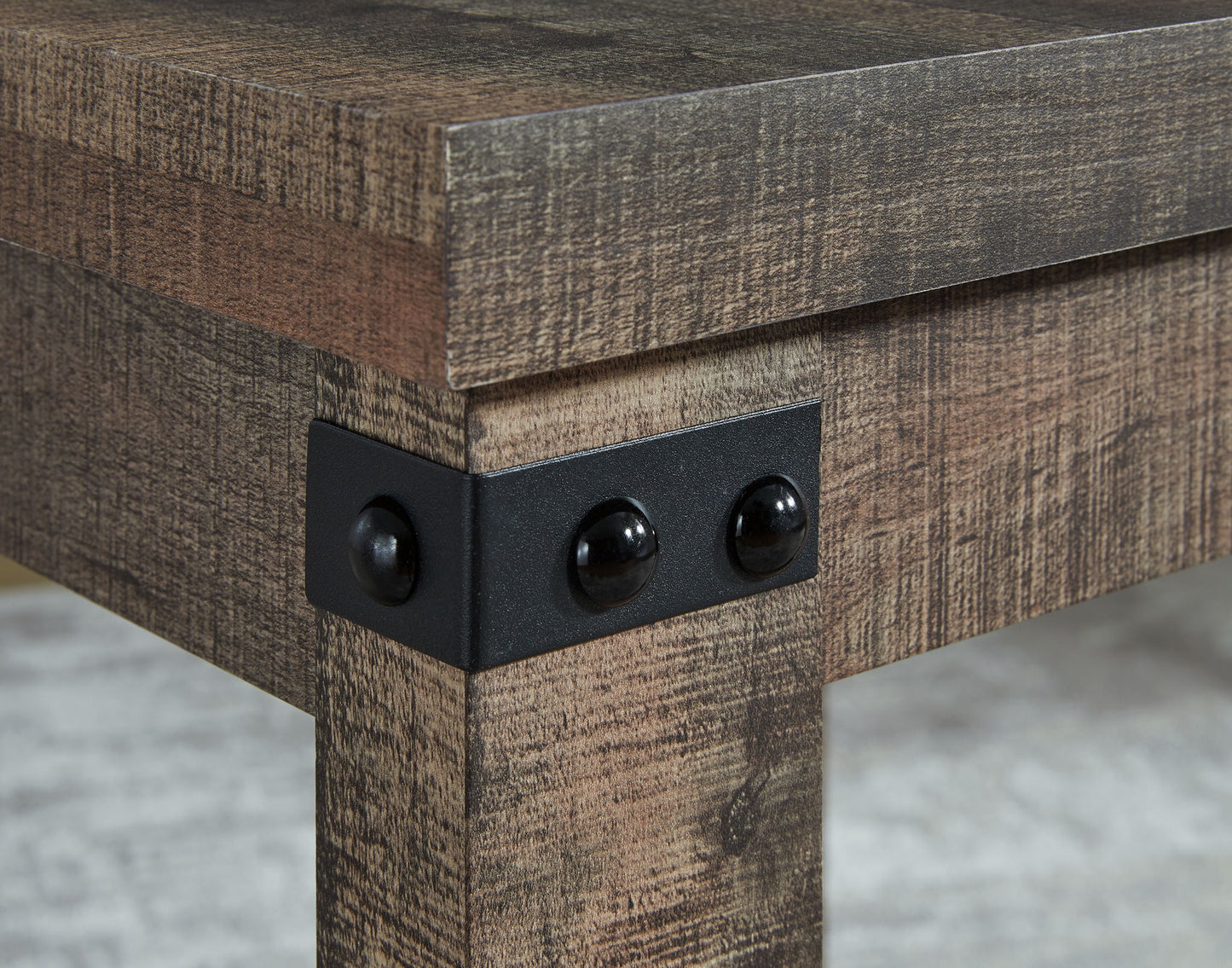 Hollum - Rustic Brown - Square End Table - Hornell Furniture Outlet