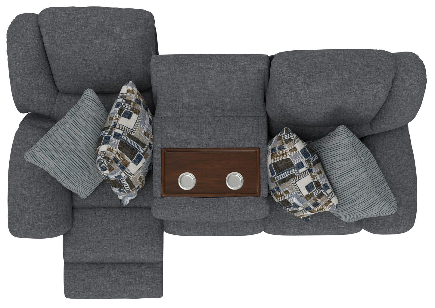 Trifecta - Sofa With 3 Recliners and Drop Down Table - Hornell Furniture Outlet