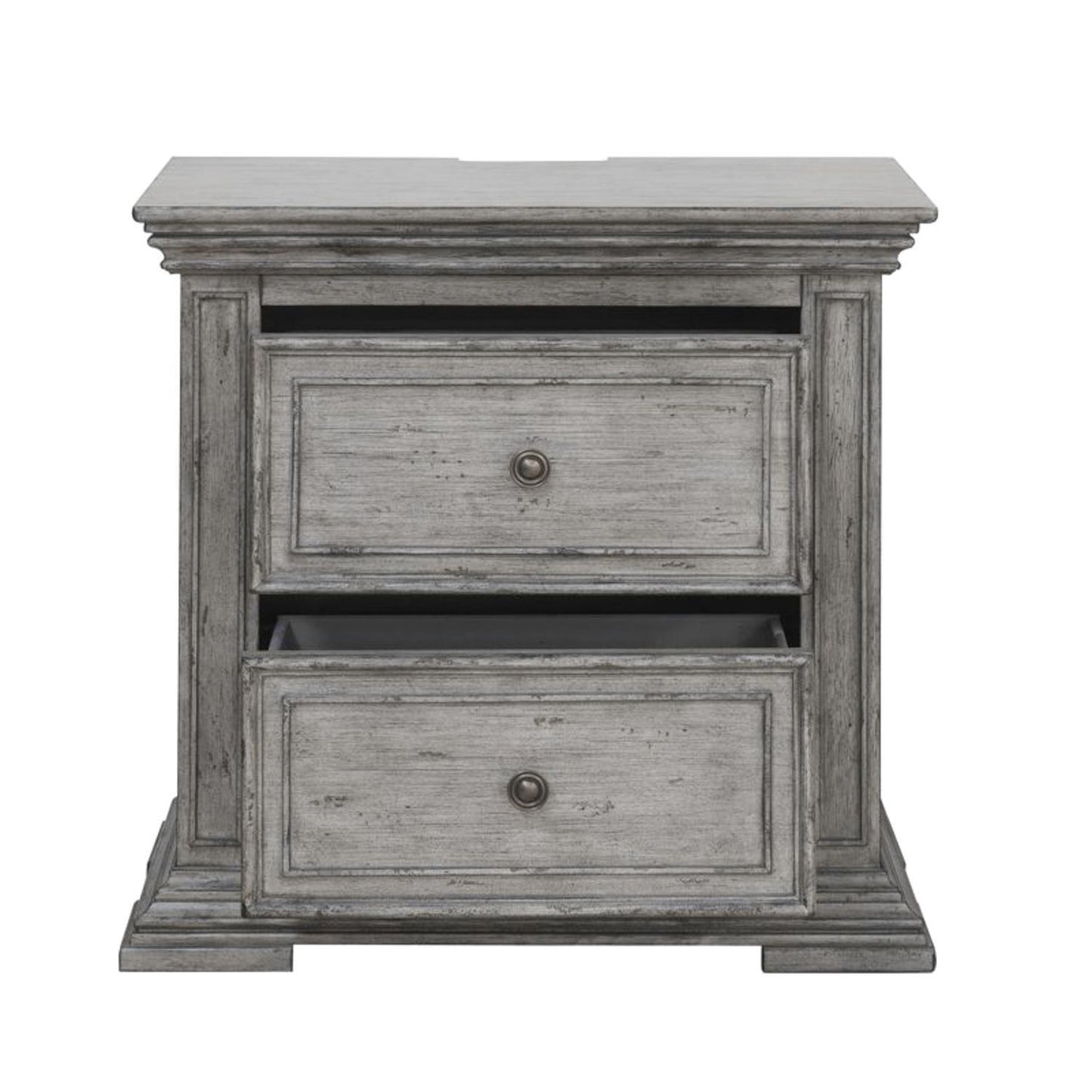 Big Valley - 2 Drawer Night Stand w/ Charging Station - Hornell Furniture Outlet