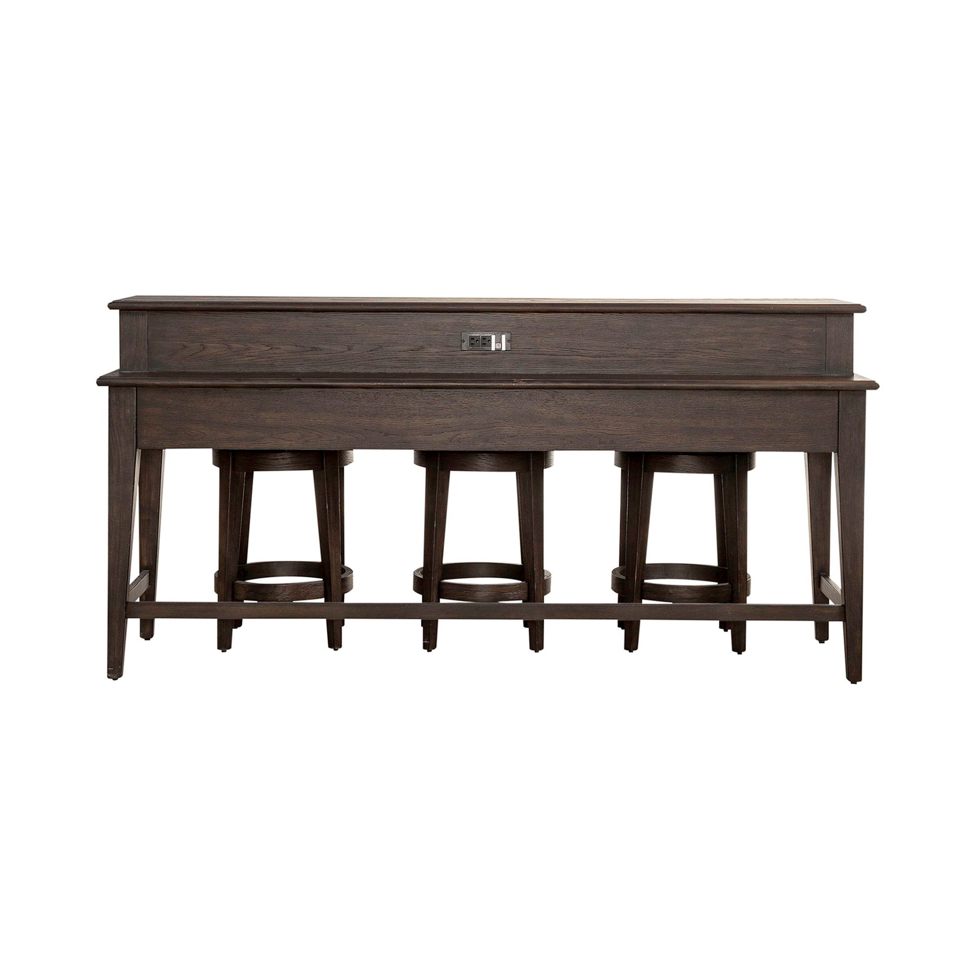 Mill Creek - 4 Piece Console Set (Bar Console & 3 Stools) - Dark Brown - Hornell Furniture Outlet