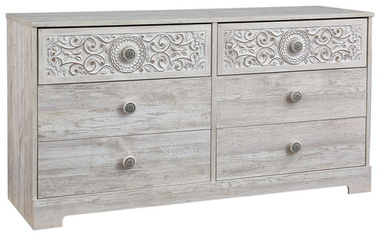 Paxberry - Whitewash - Six Drawer Dresser - Weatherworn - Hornell Furniture Outlet