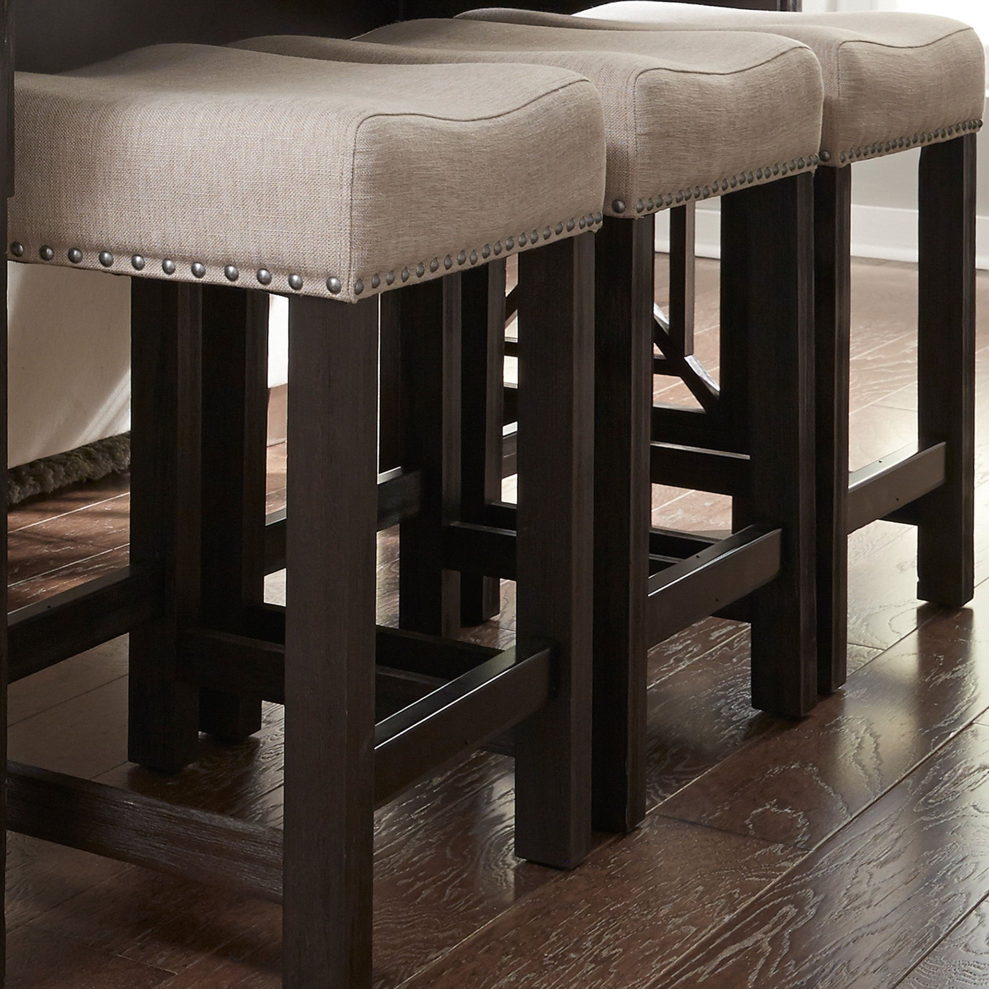 Heatherbrook - Upholstered Console Stool - Black - Hornell Furniture Outlet