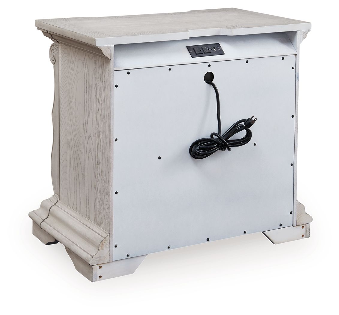 Bruchandi - Antique White - Three Drawer Night Stand - Hornell Furniture Outlet