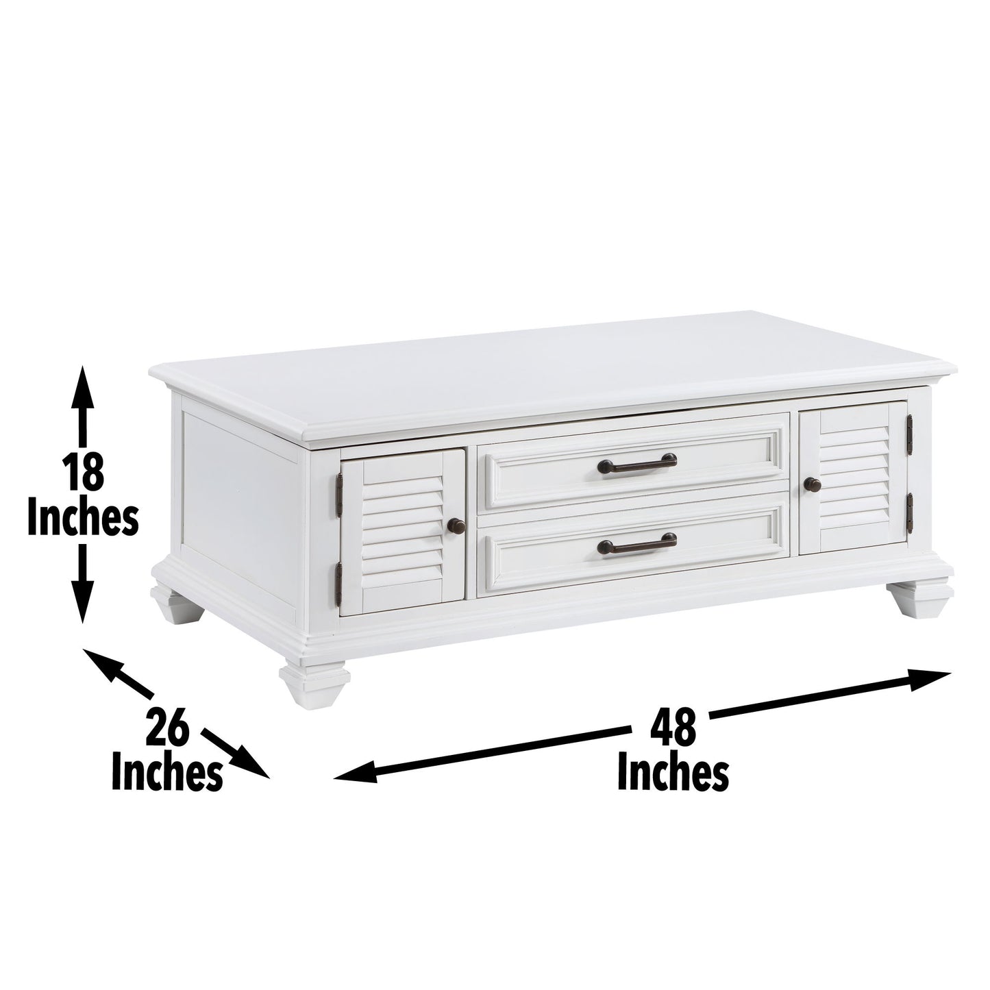 Charlestown - Lift Top Coffee Table - White - Hornell Furniture Outlet