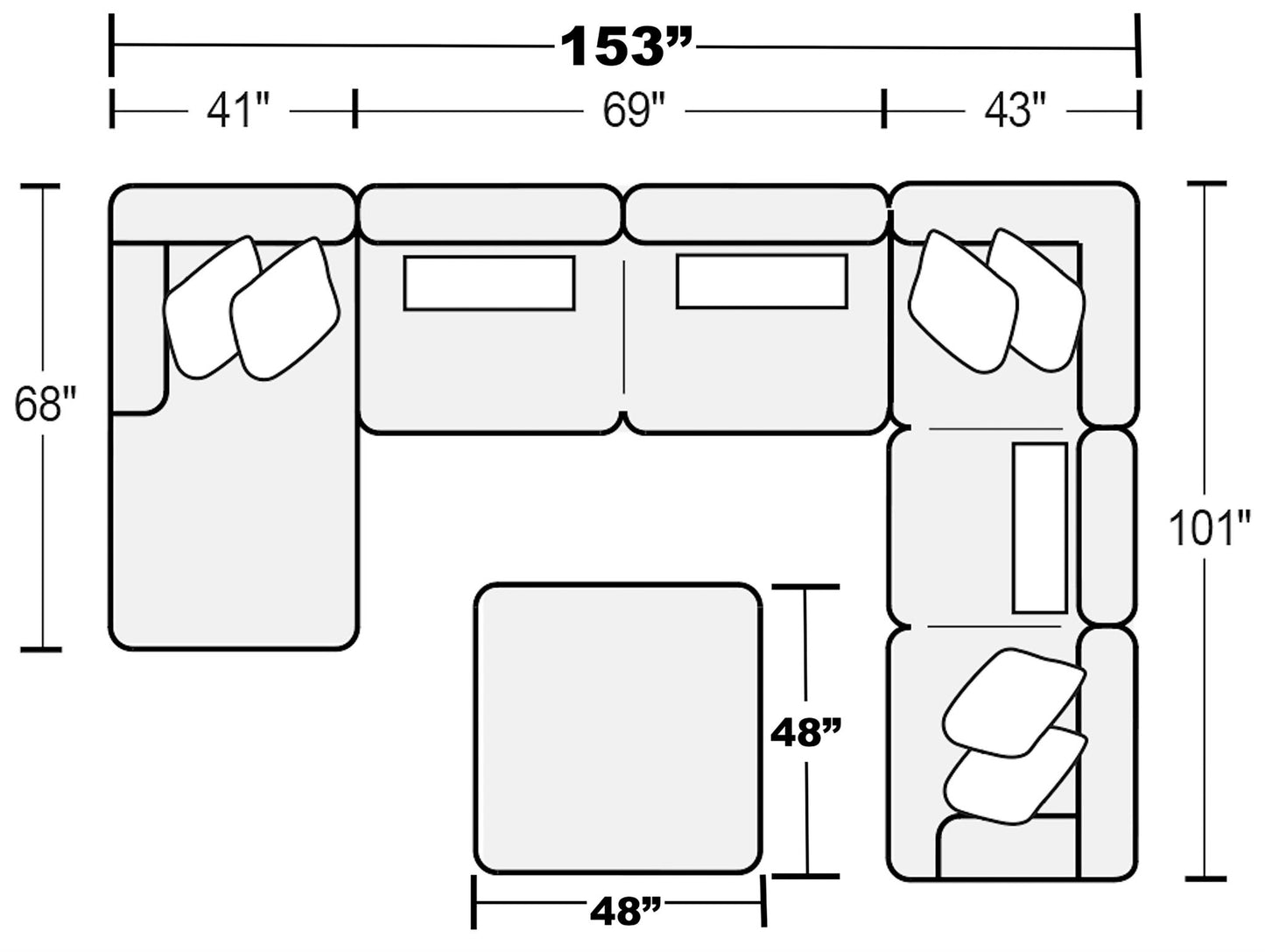 Titan - Sectional With Comfort Coil Seating, Cocktail Ottoman And Accent Pillows Included - Hornell Furniture Outlet