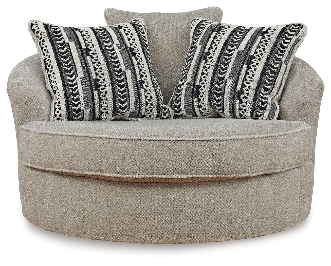 Calnita - Sisal - Oversized Swivel Accent Chair - Hornell Furniture Outlet