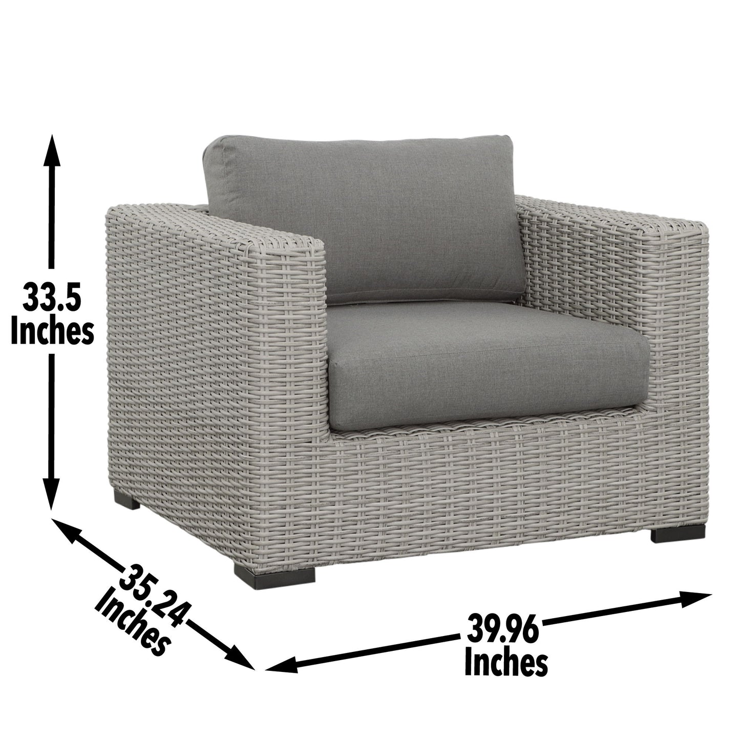 Blakley - Outdoor Lounge Chair (Set of 2) With Half - Round Wicker - Gray - Hornell Furniture Outlet