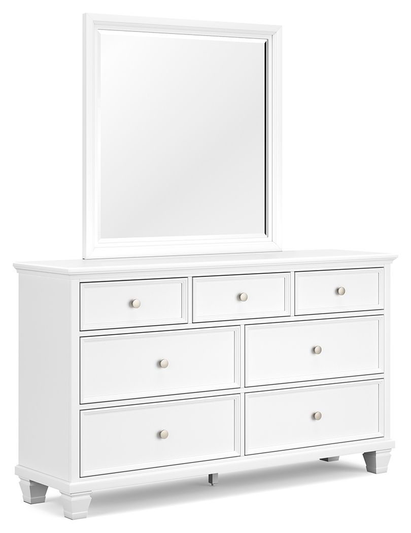 Fortman - White - Dresser And Mirror - Hornell Furniture Outlet