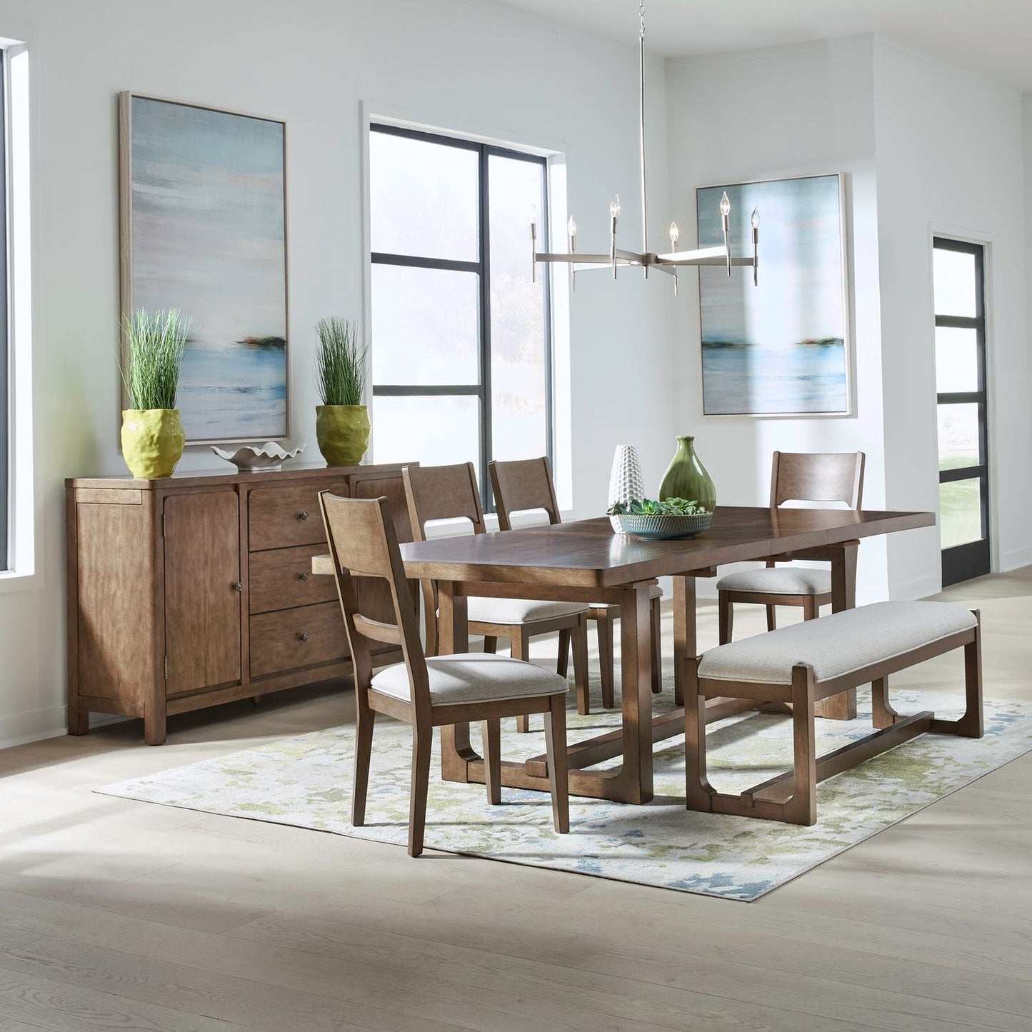 Harmony - Trestle Table Set - Hornell Furniture Outlet