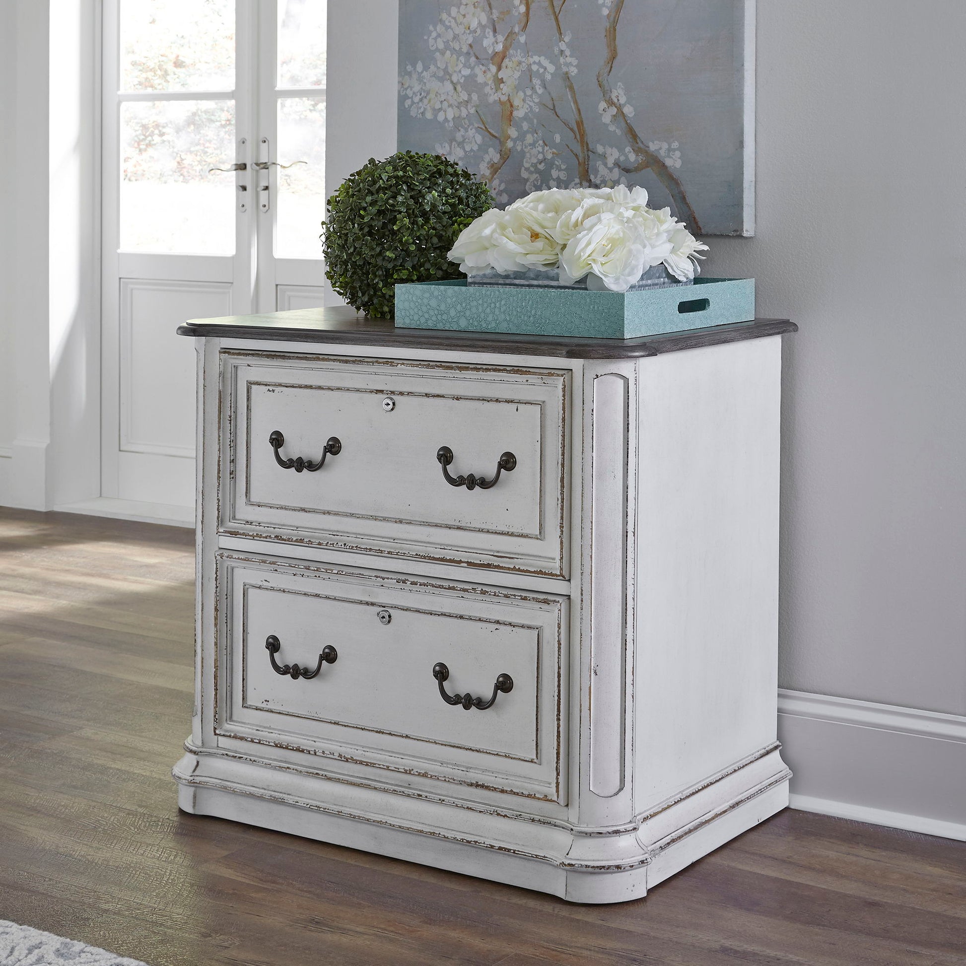 Magnolia Manor - Jr Executive Media Lateral File - White - Hornell Furniture Outlet