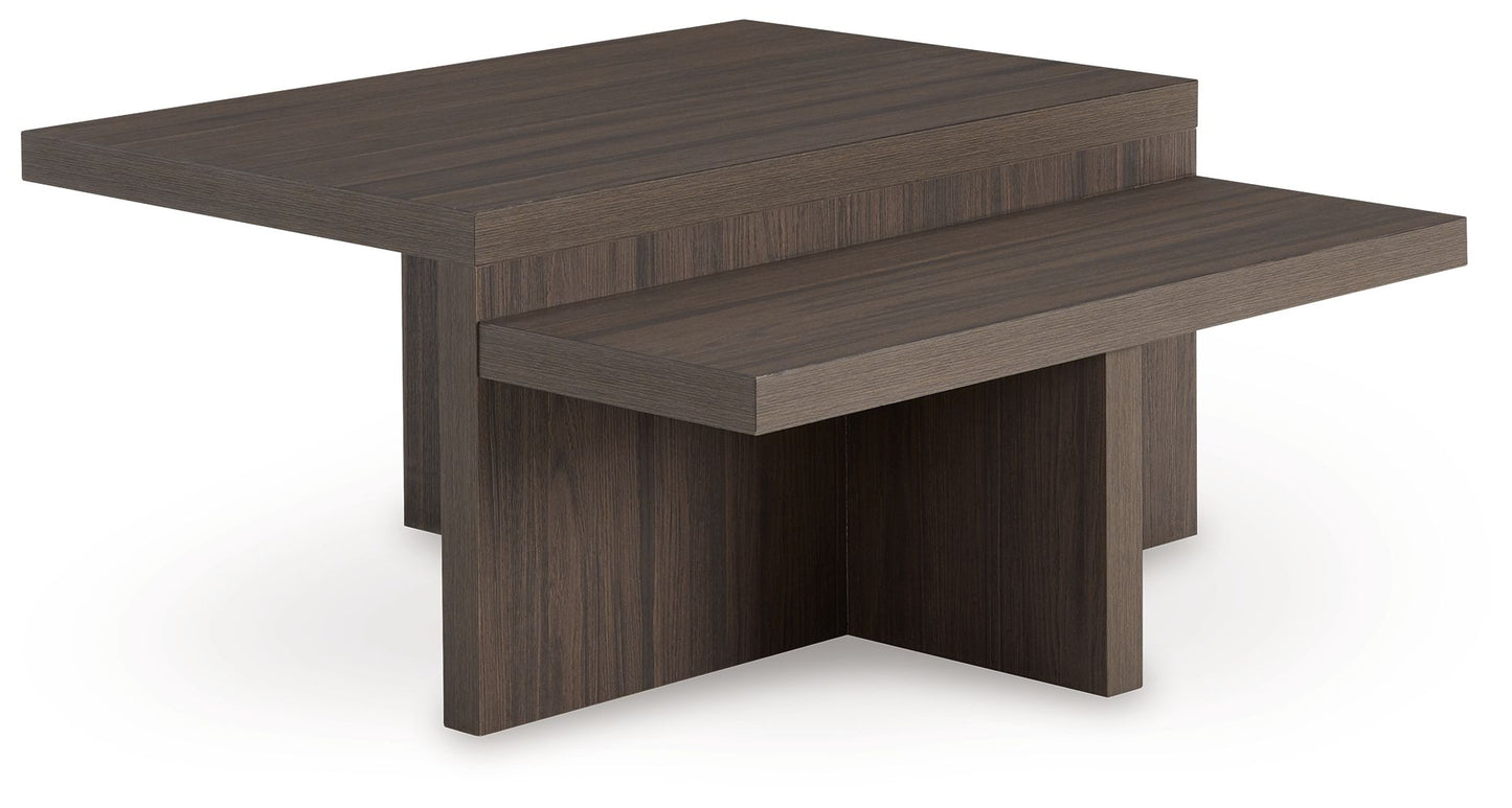 Zendex - Brown - Occasional Table Set (Set of 2) - Hornell Furniture Outlet