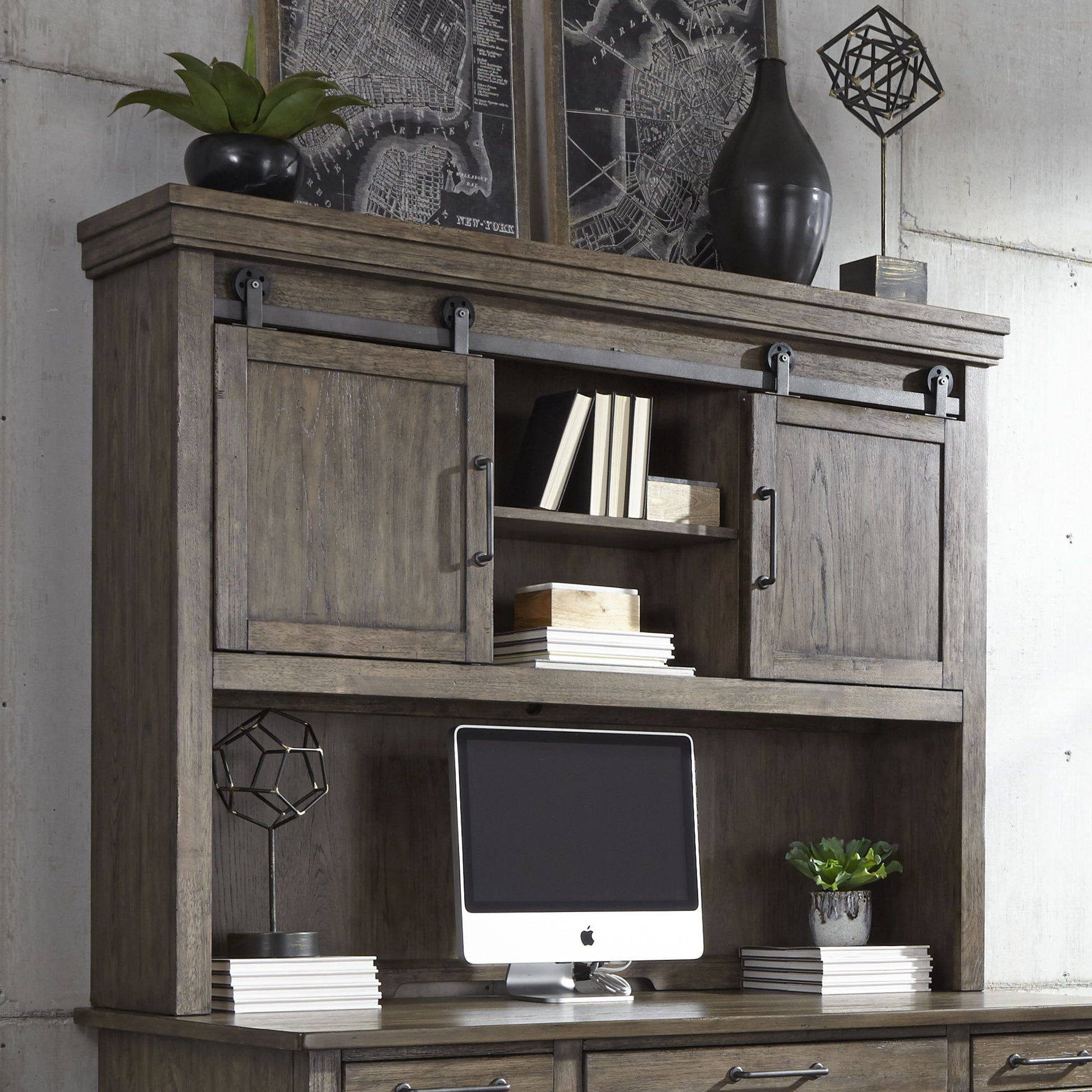 Sonoma Road - Credenza Hutch - Light Brown - Hornell Furniture Outlet