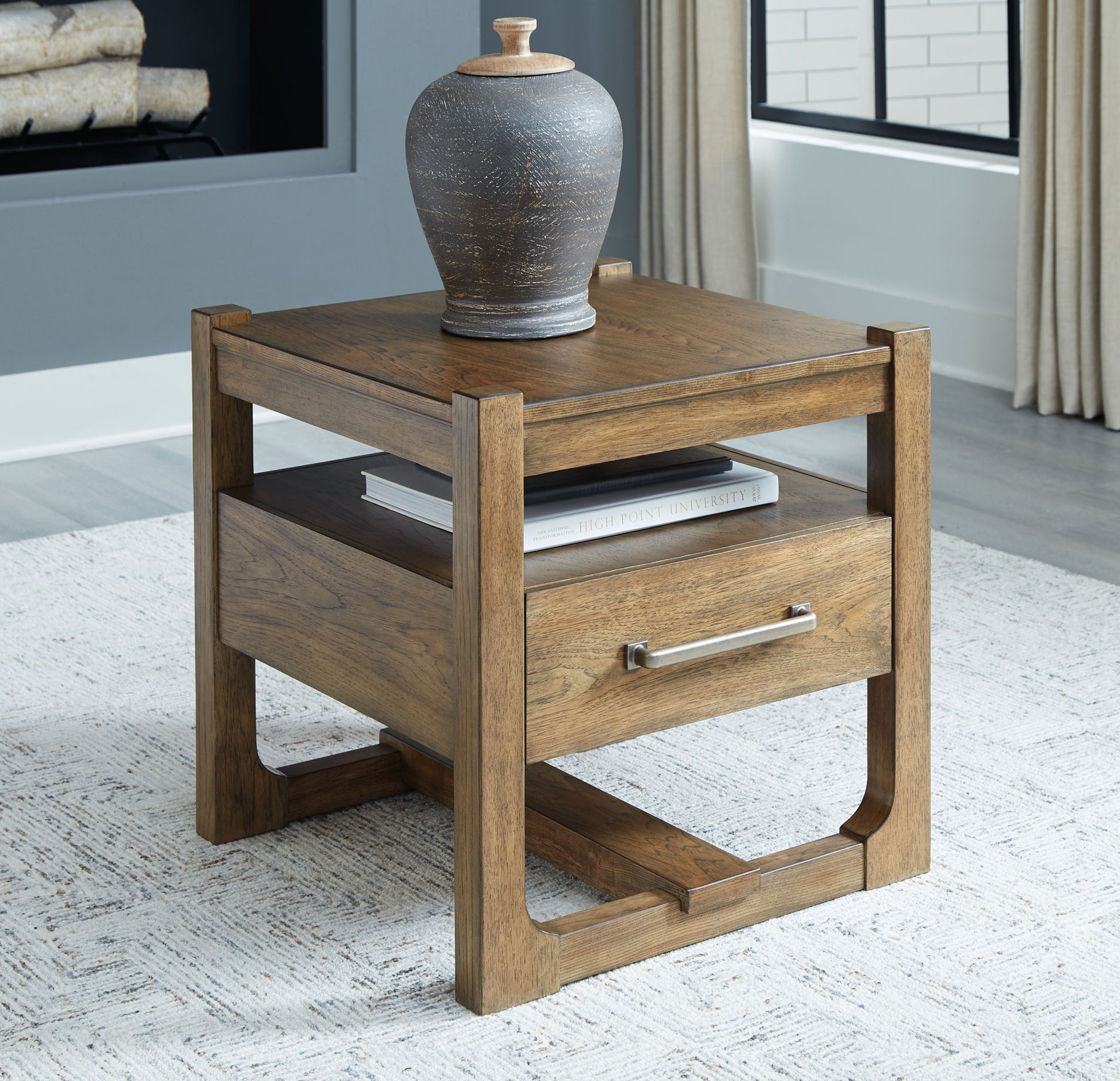 Cabalynn - Light Brown - Square End Table - Hornell Furniture Outlet