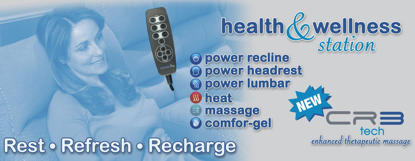 Paradise - Power Lift/Headrest/Lay Flat Recliner With CR3 Heat/Massage - Hornell Furniture Outlet