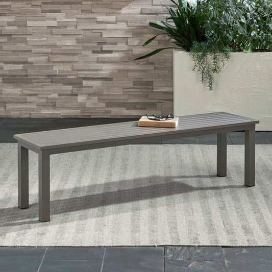 Plantation Key - Outdoor Dining Bench - Granite - Hornell Furniture Outlet