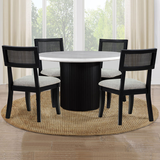 Colvin - 5 Piece Marble Table With Chairs - Hornell Furniture Outlet