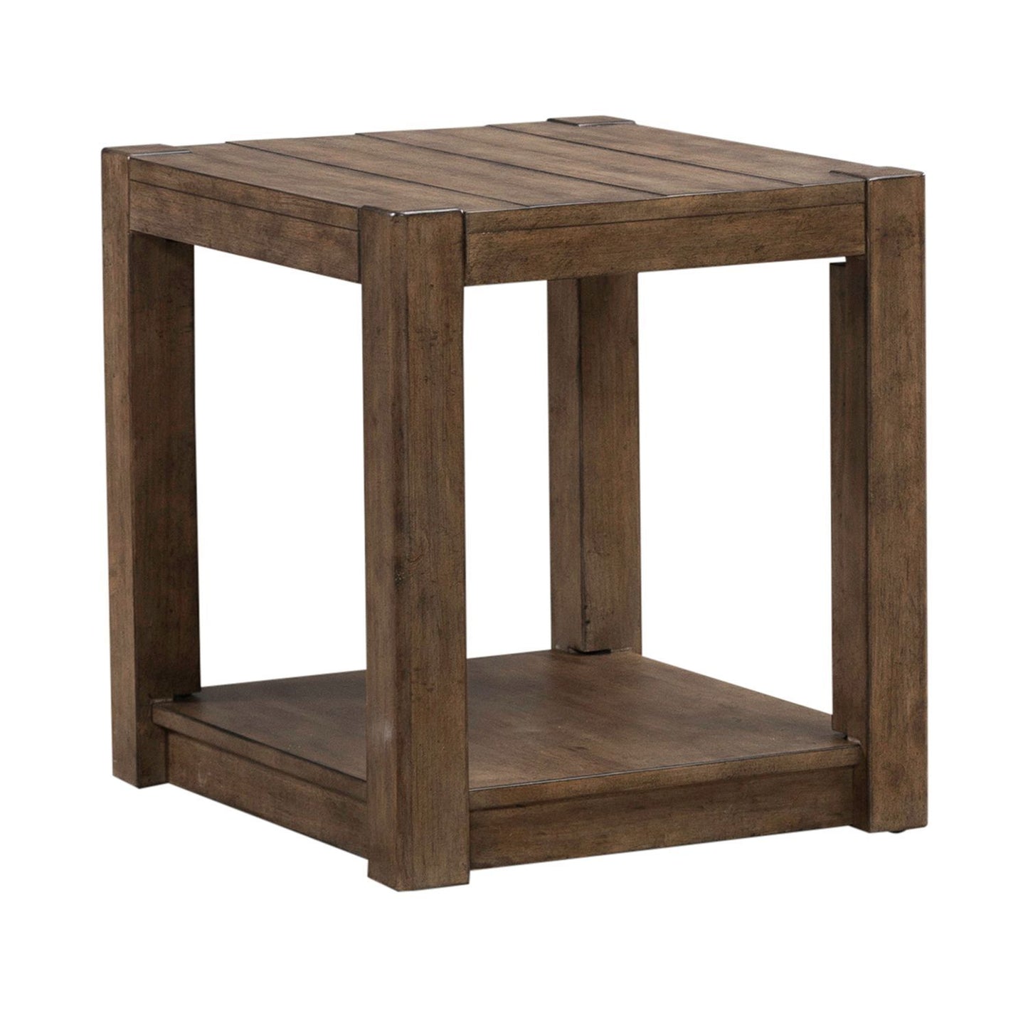 Broadmore - Square Chairside Table - Brown - Hornell Furniture Outlet