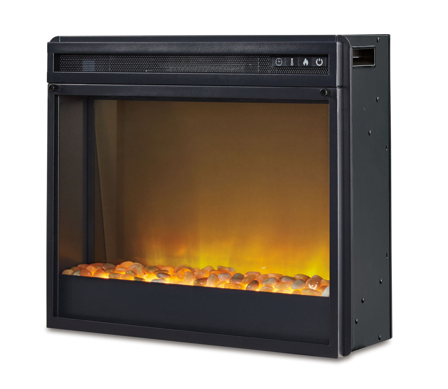 Entertainment Accessories - Black - Fireplace Insert Glass/Stone - Hornell Furniture Outlet