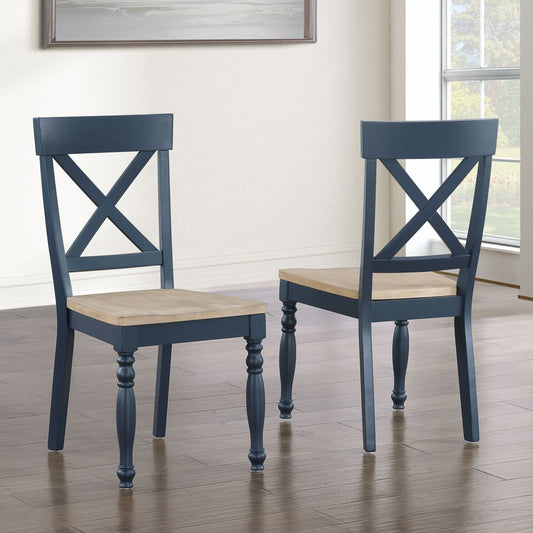 Darcy - Side Chair (Set of 2) - Blue - Hornell Furniture Outlet