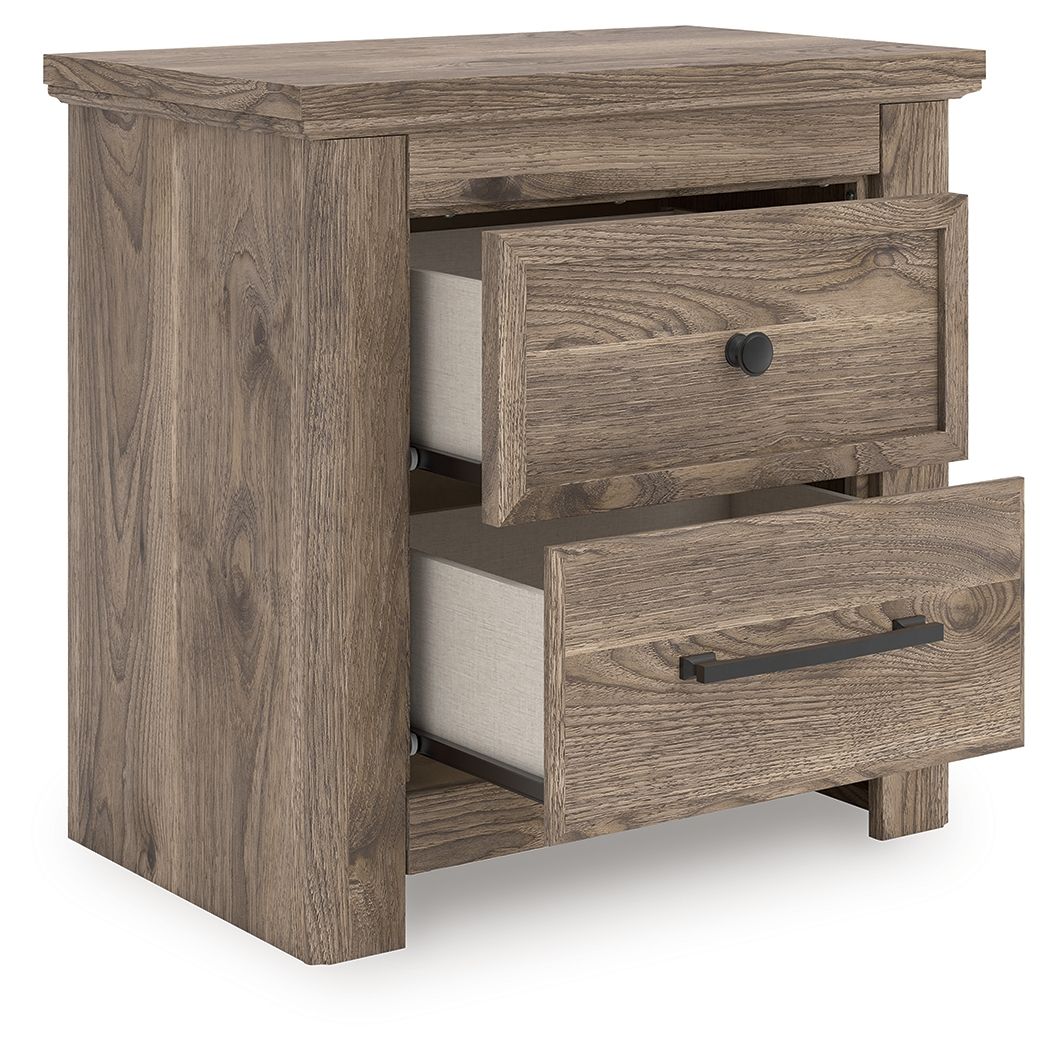 Rusticott - Brown - Two Drawer Night Stand - Hornell Furniture Outlet