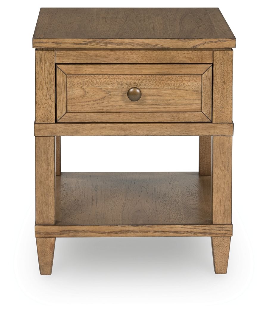 Sharlance - Light Brown - Rectangular End Table - Hornell Furniture Outlet