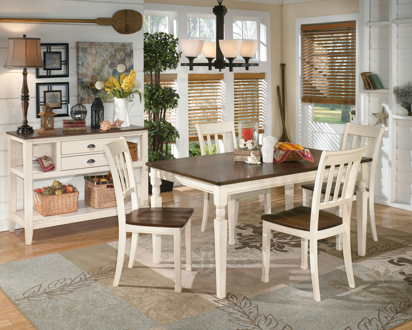 Whitesburg - Brown / Cottage White - Dining Room Side Chair (Set of 2) - Hornell Furniture Outlet