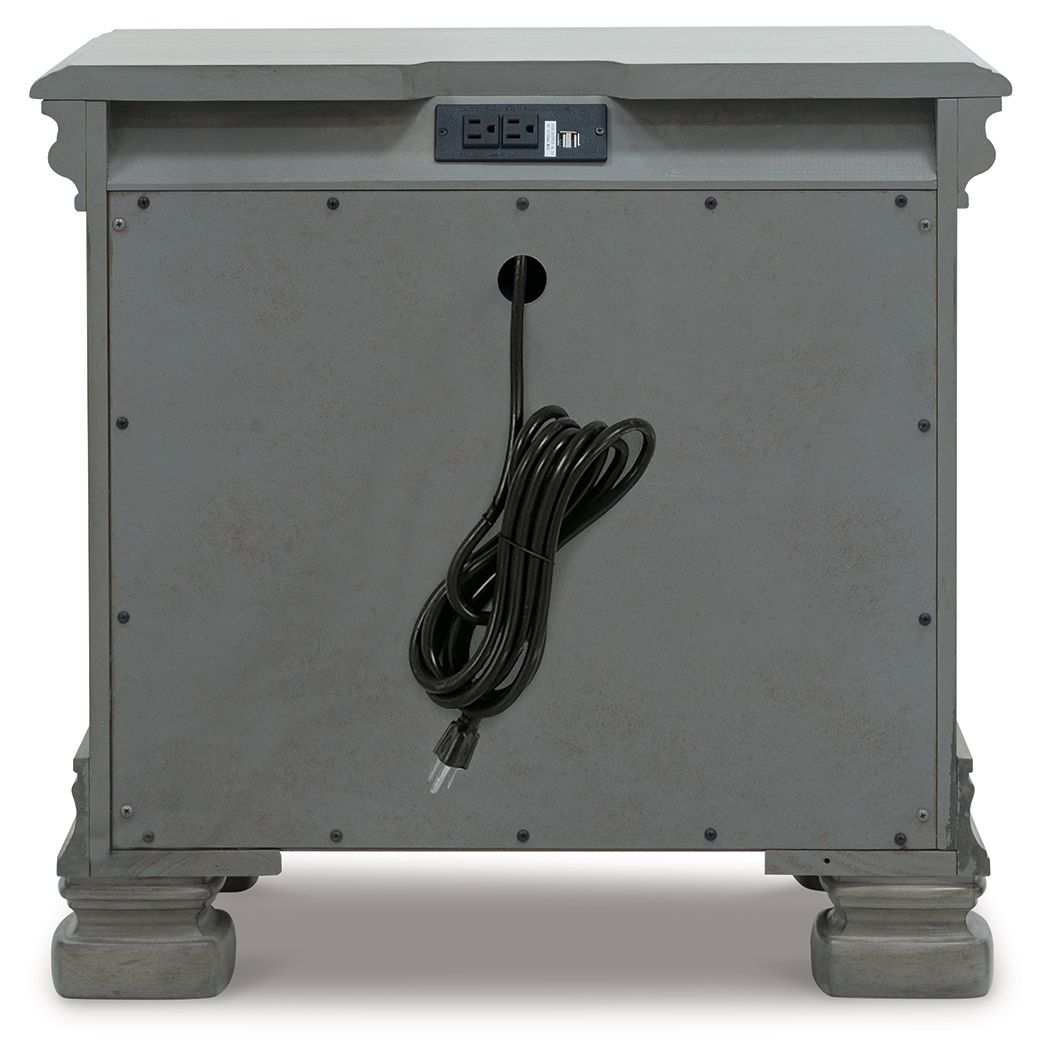 Lexorne - Gray - Three Drawer Night Stand - Hornell Furniture Outlet