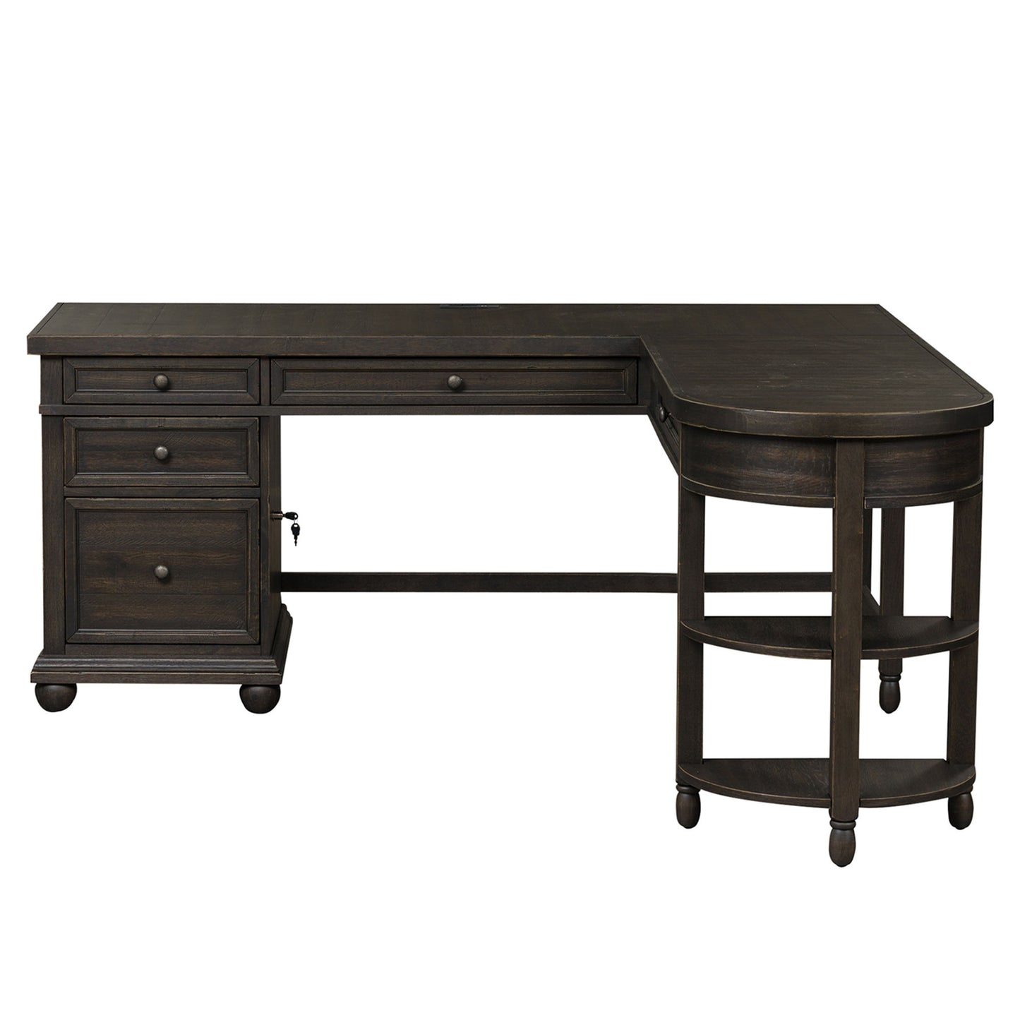 Harvest Home - L Shaped Desk - Black - Hornell Furniture Outlet