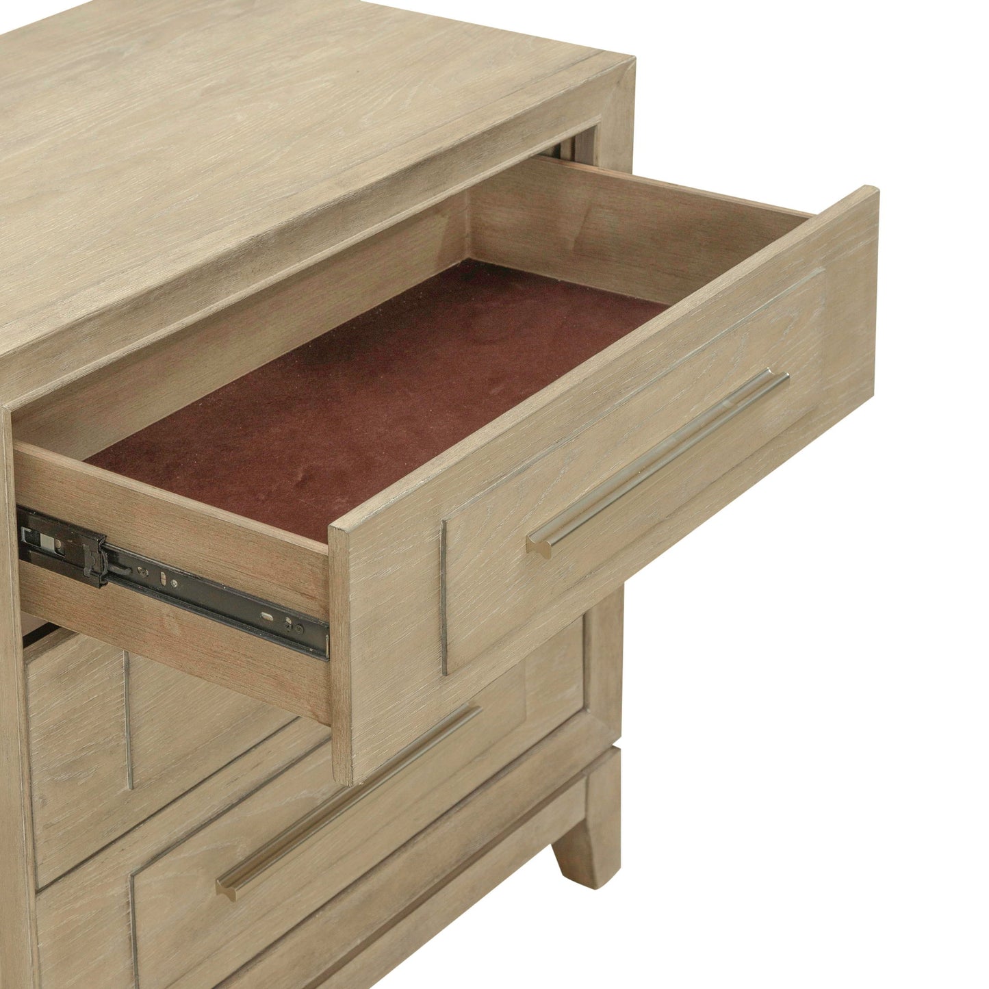 Brentwood - 3 Drawer Nightstand With Charging Station - Sandstone - Hornell Furniture Outlet