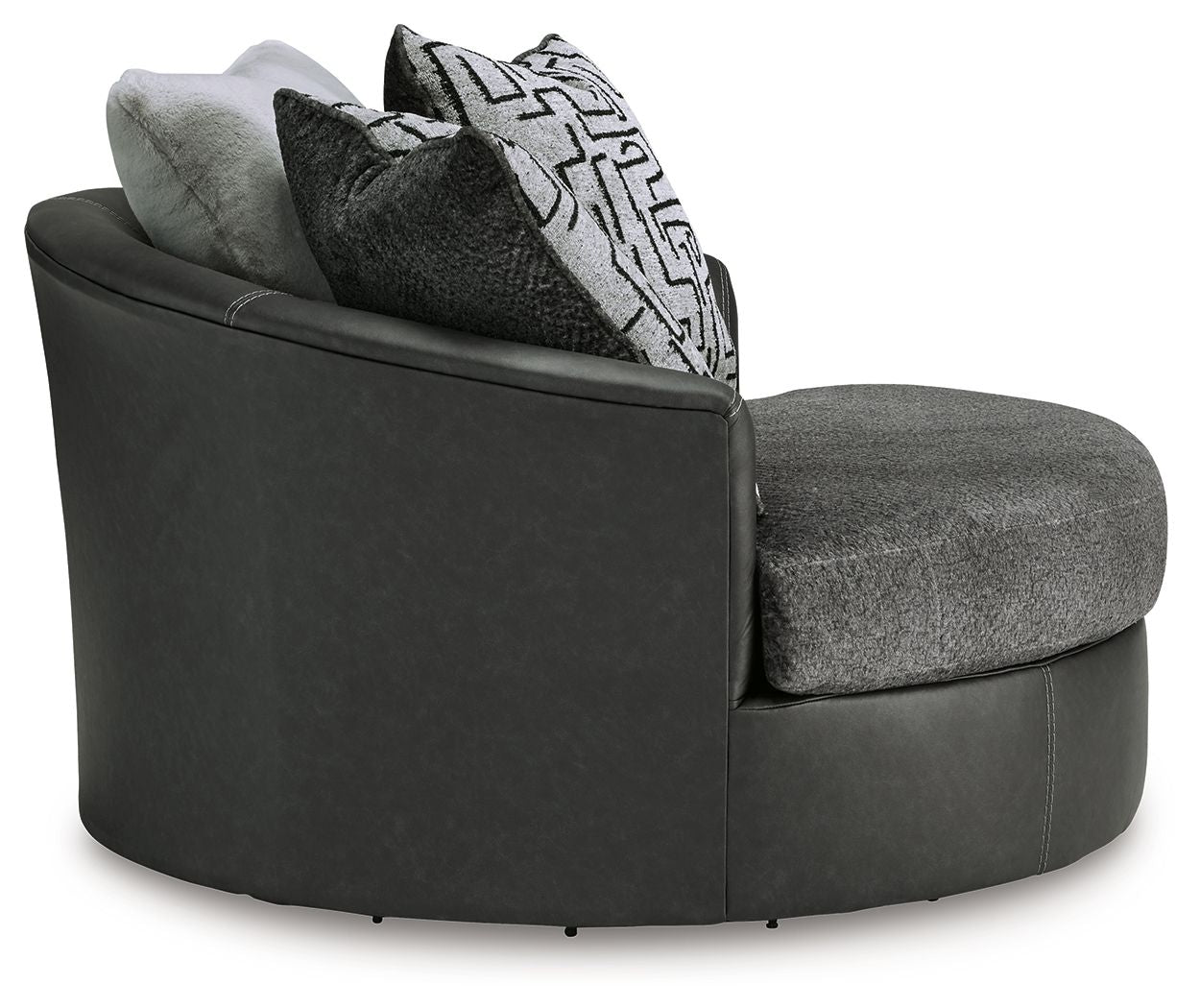 Brixley Pier - Graphite - Oversized Swivel Accent Chair - Hornell Furniture Outlet