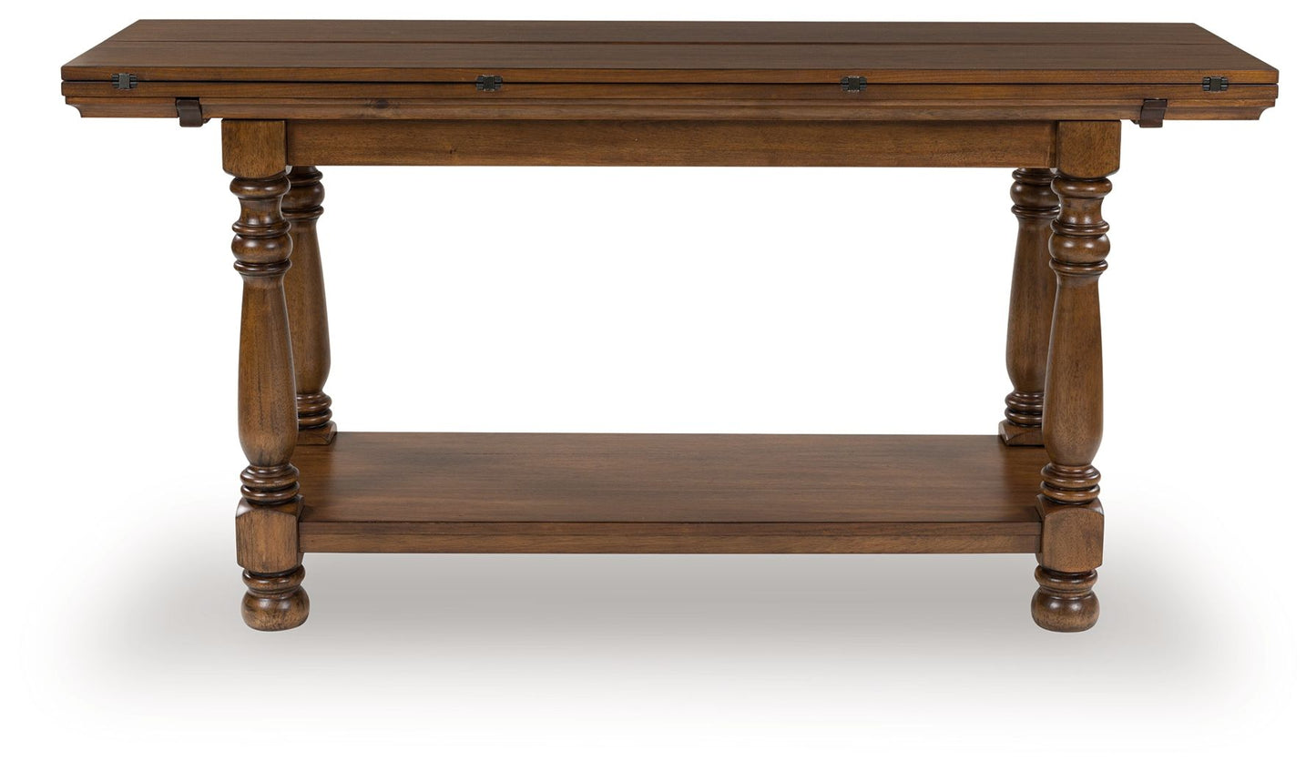Sturlayne - Brown - Flip Top Sofa Table - Hornell Furniture Outlet