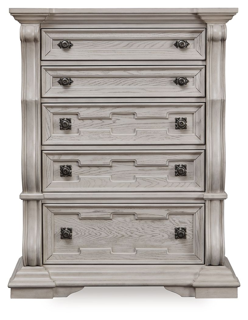 Bruchandi - Antique White - Five Drawer Chest - Hornell Furniture Outlet
