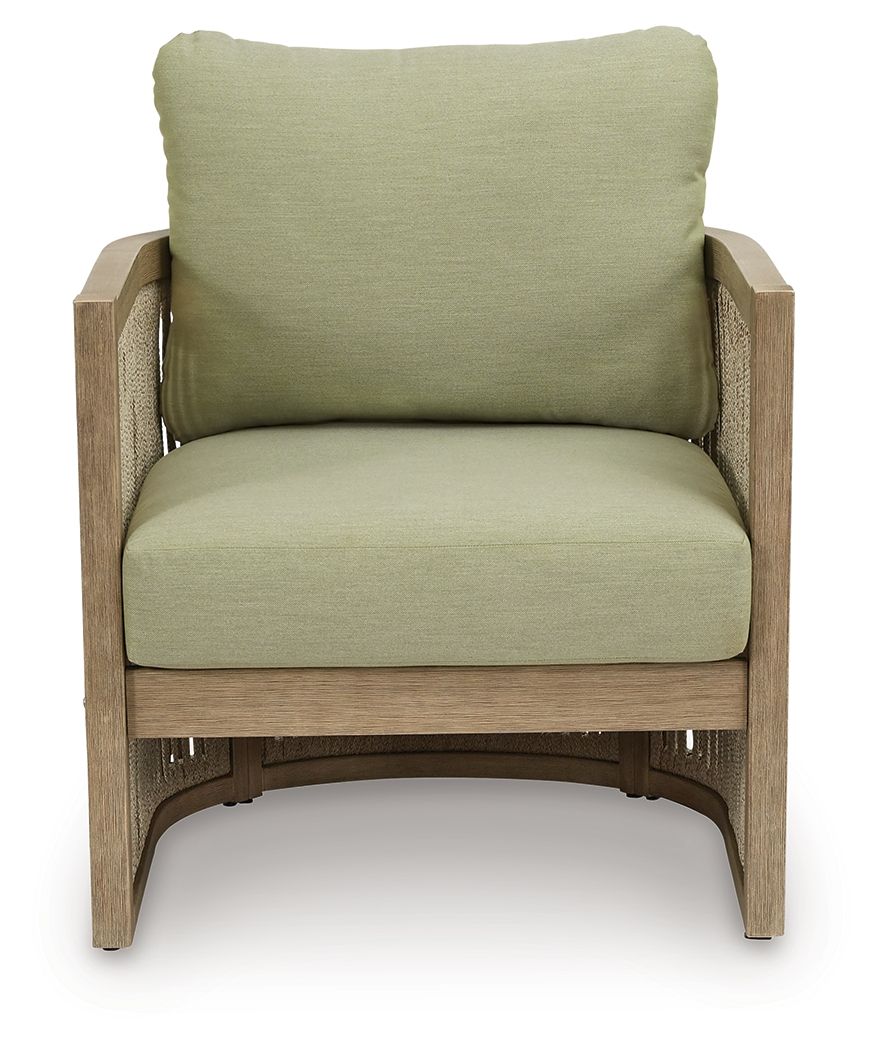 Serena Shores - Beige / Green - Lounge Chair With Cushion (Set of 2) - Hornell Furniture Outlet