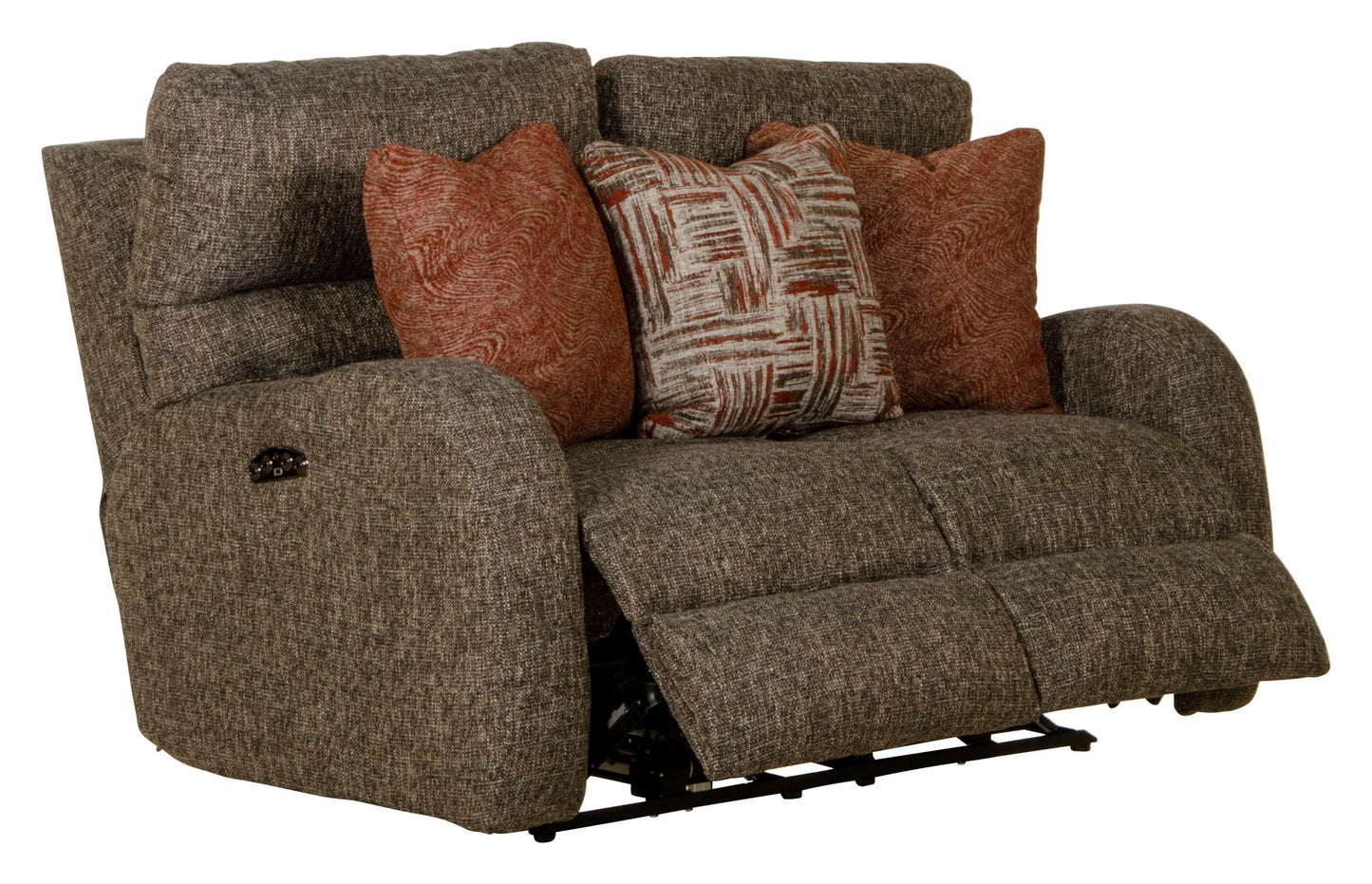 Liam - Power Headrest Power Lay Flat Reclining Loveseat - Coal - Hornell Furniture Outlet