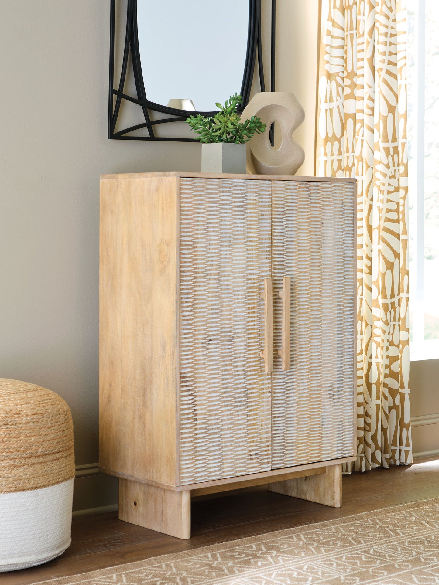 Dallinbury - Natural / White Wash - Accent Cabinet - Hornell Furniture Outlet
