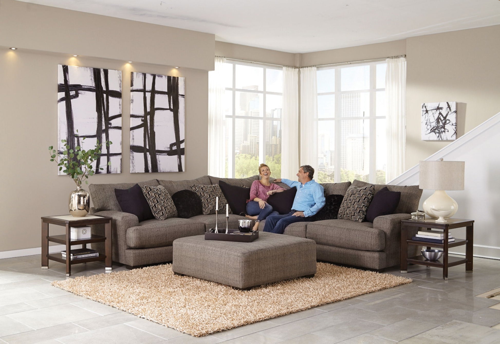 Ava Sectional - Chair With USB Port - Hornell Furniture Outlet
