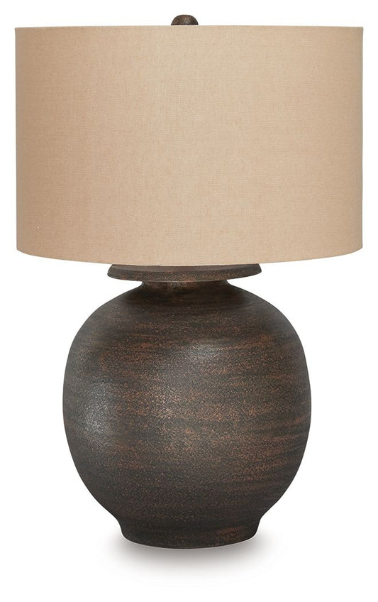 Carlenbury - Antique Brown - Metal Table Lamp - Hornell Furniture Outlet
